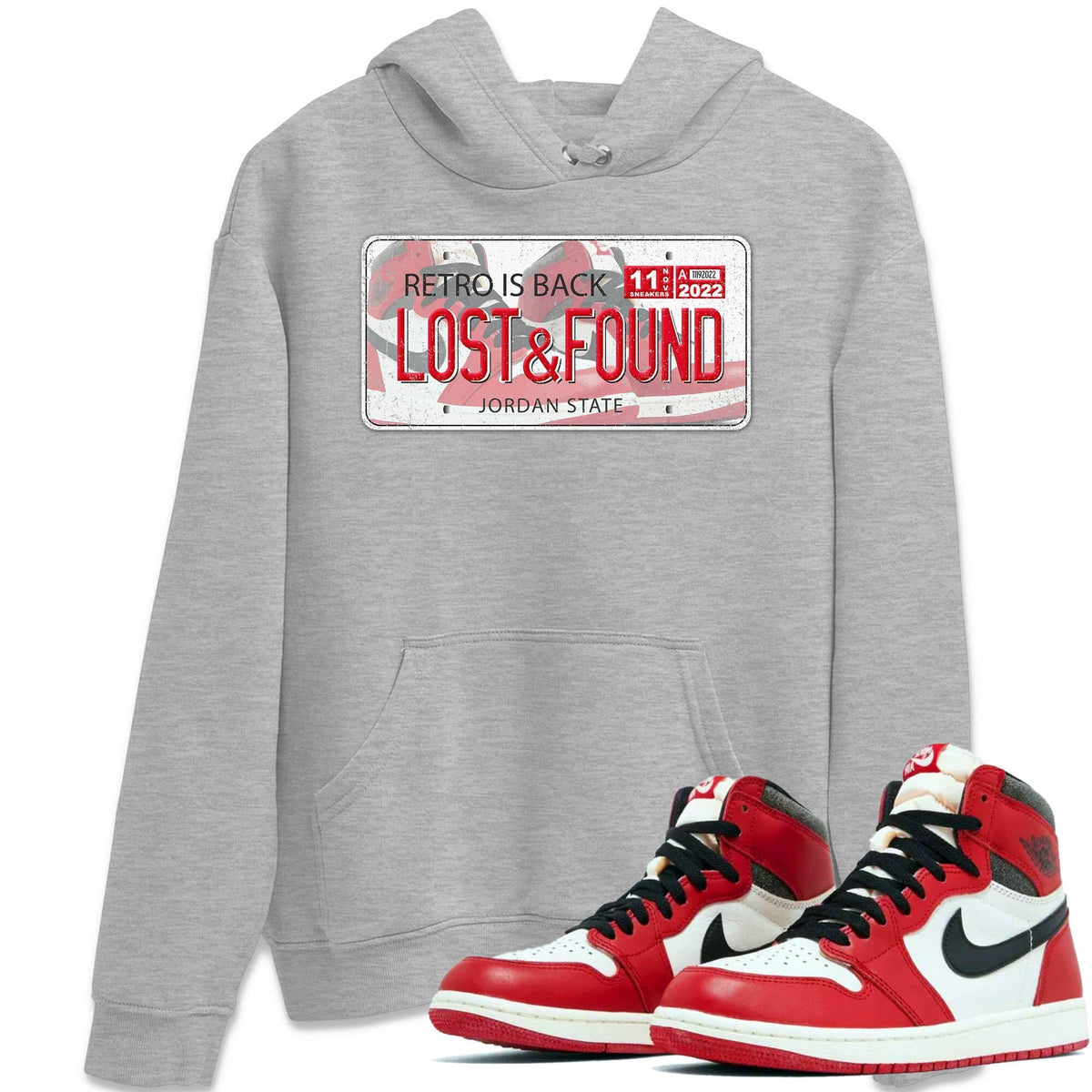 Jordan 1 lost & found Sneaker Matching T-Shirt Jordan Plate Sneaker Tees Jordan 1 lost & found Sneaker Release Tees Crew Neck Tees