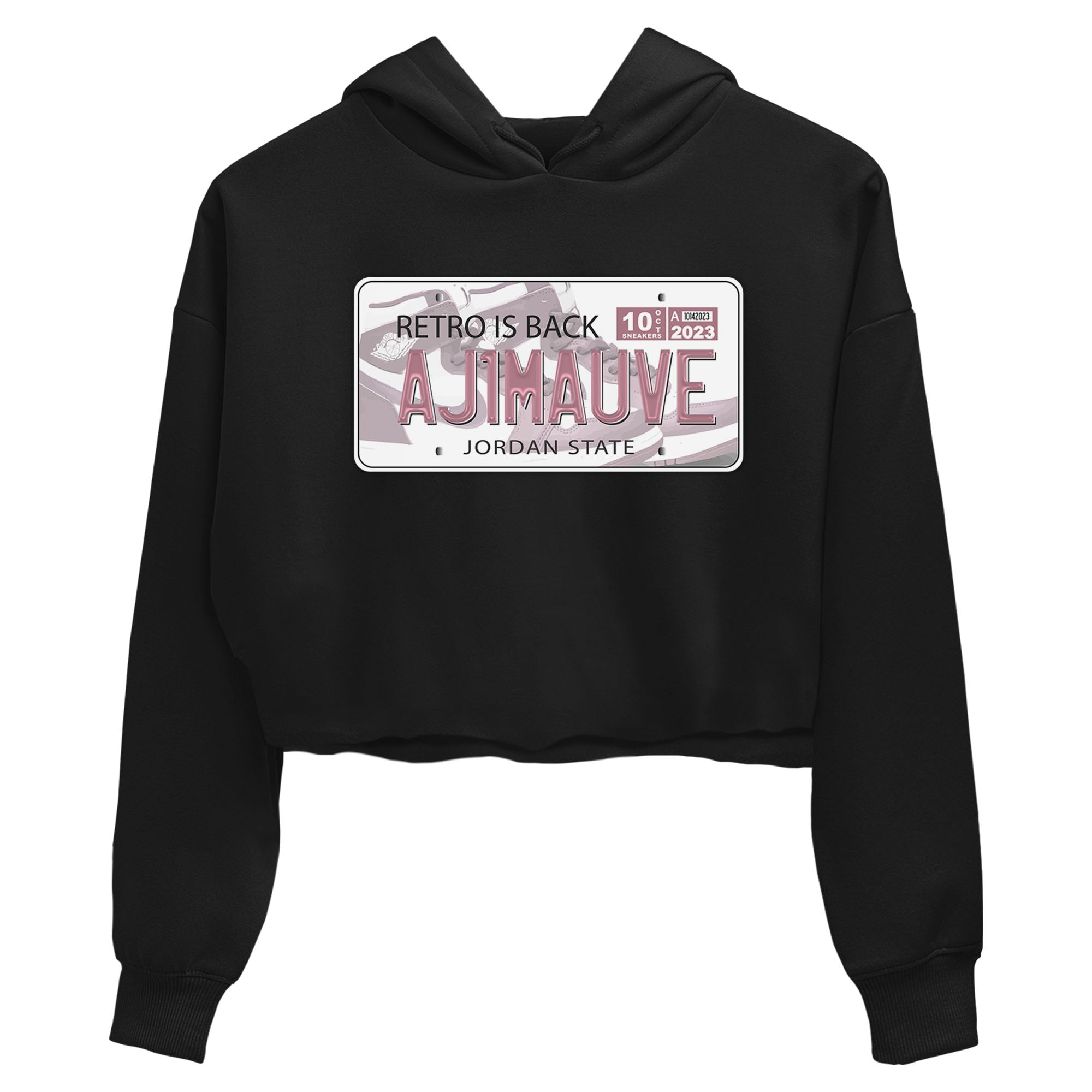 Air Jordan 1 Mauve shirt to match jordans Jordan Plate sneaker tees AJ1 Mauve Drip Gear Zone Sneaker Matching Clothing Brand Black 2 Crop T-Shirt