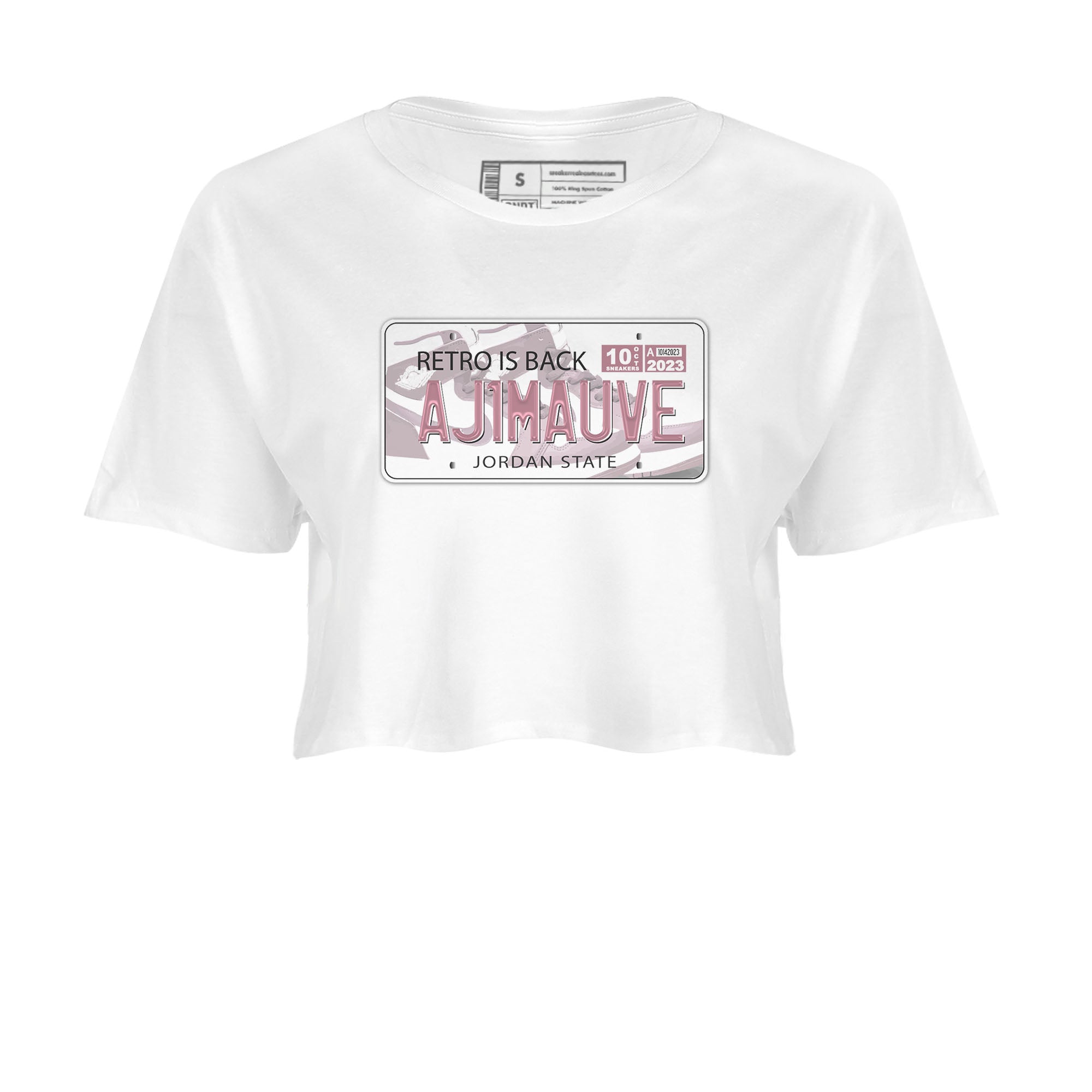 Air Jordan 1 Mauve shirt to match jordans Jordan Plate sneaker tees AJ1 Mauve Drip Gear Zone Sneaker Matching Clothing Brand White 2 Crop T-Shirt