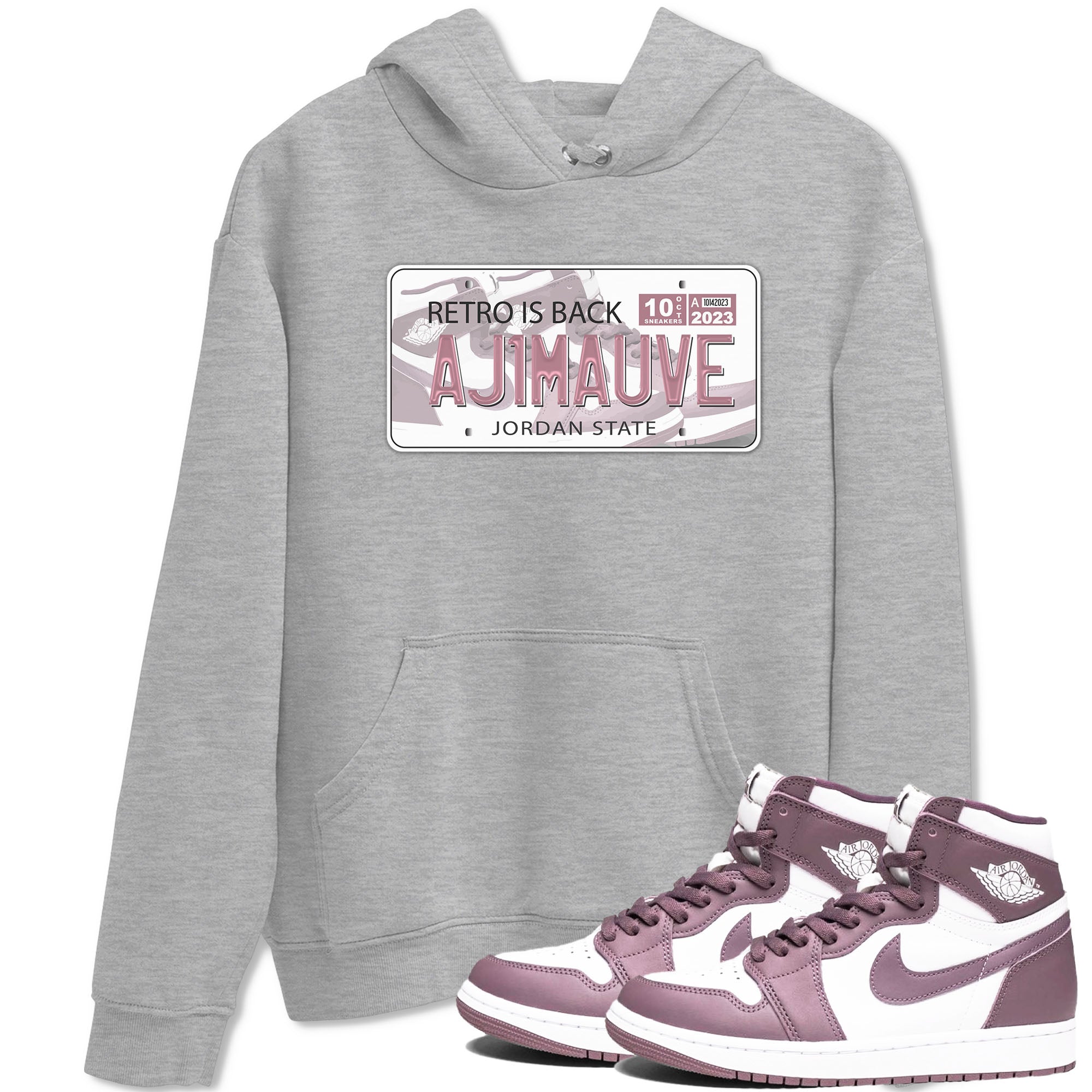 Air Jordan 1 Mauve shirt to match jordans Jordan Plate sneaker tees AJ1 Mauve Drip Gear Zone Sneaker Matching Clothing Brand Unisex Sneaker Tee Heather Grey 1 T-Shirt
