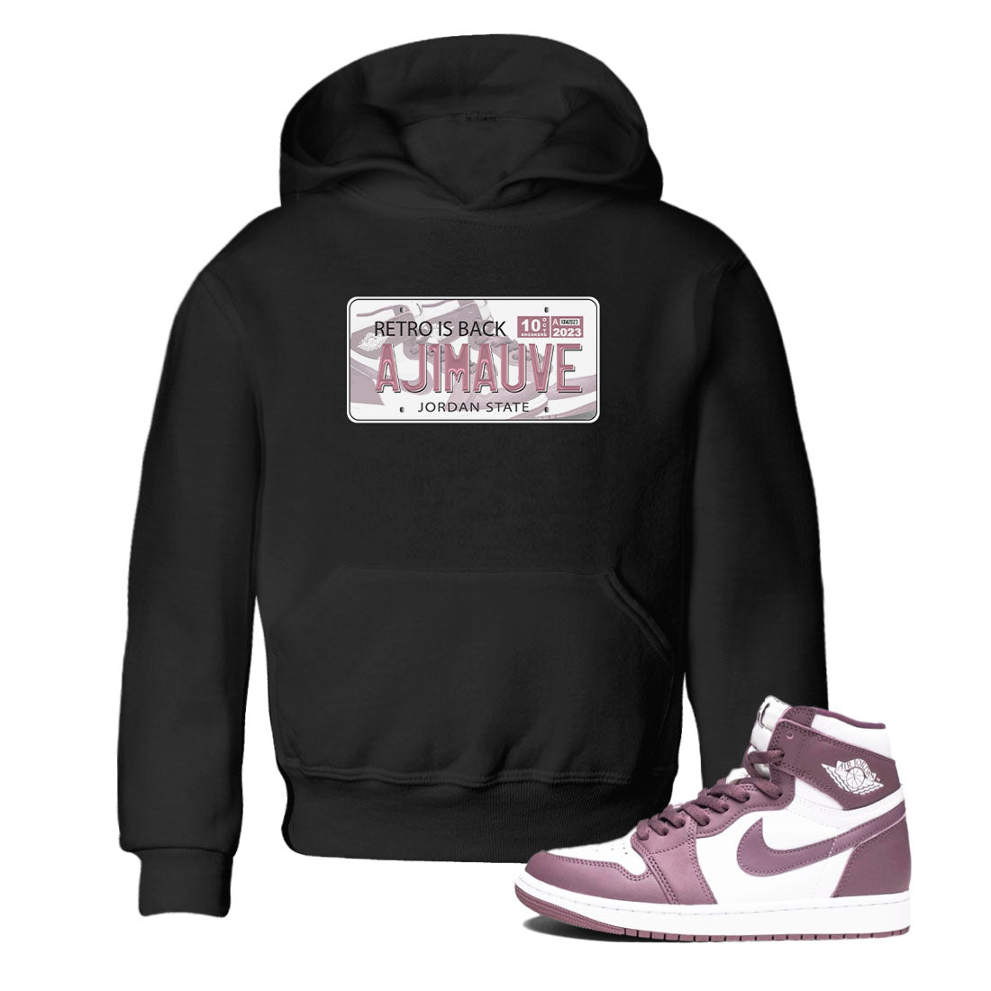 Air Jordan 1 Mauve shirt to match jordans Jordan Plate sneaker tees AJ1 Mauve Drip Gear Zone Sneaker Matching Clothing Brand Baby Toddler Black 1 T-Shirt