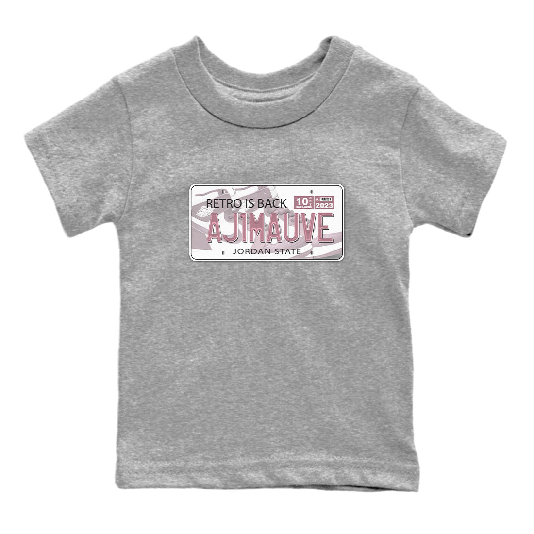 Air Jordan 1 Mauve shirt to match jordans Jordan Plate sneaker tees AJ1 Mauve Drip Gear Zone Sneaker Matching Clothing Brand Baby Toddler Heather Grey 2 T-Shirt