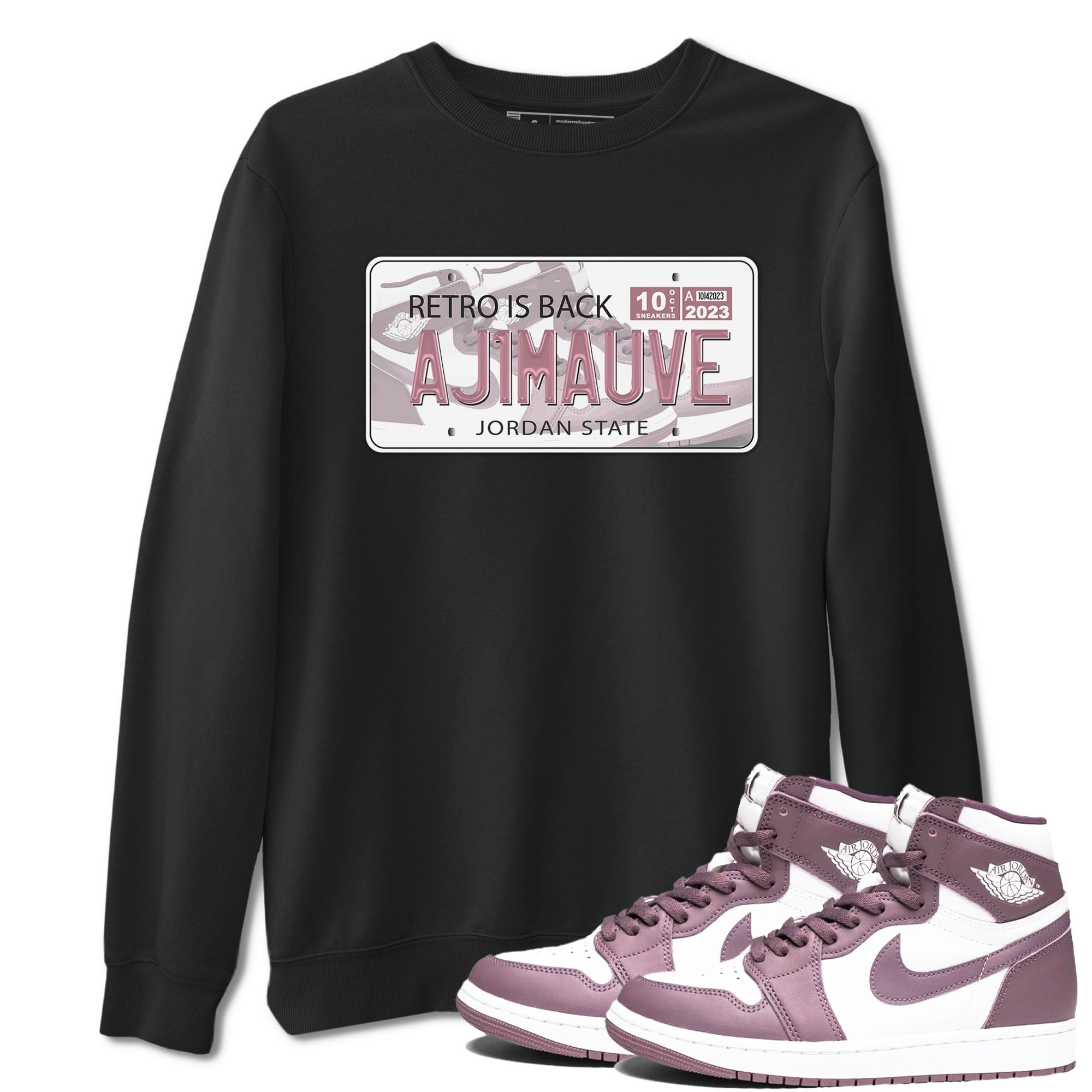 Air Jordan 1 Mauve shirt to match jordans Jordan Plate sneaker tees AJ1 Mauve Drip Gear Zone Sneaker Matching Clothing Brand Unisex Sneaker Tee Black 1 T-Shirt
