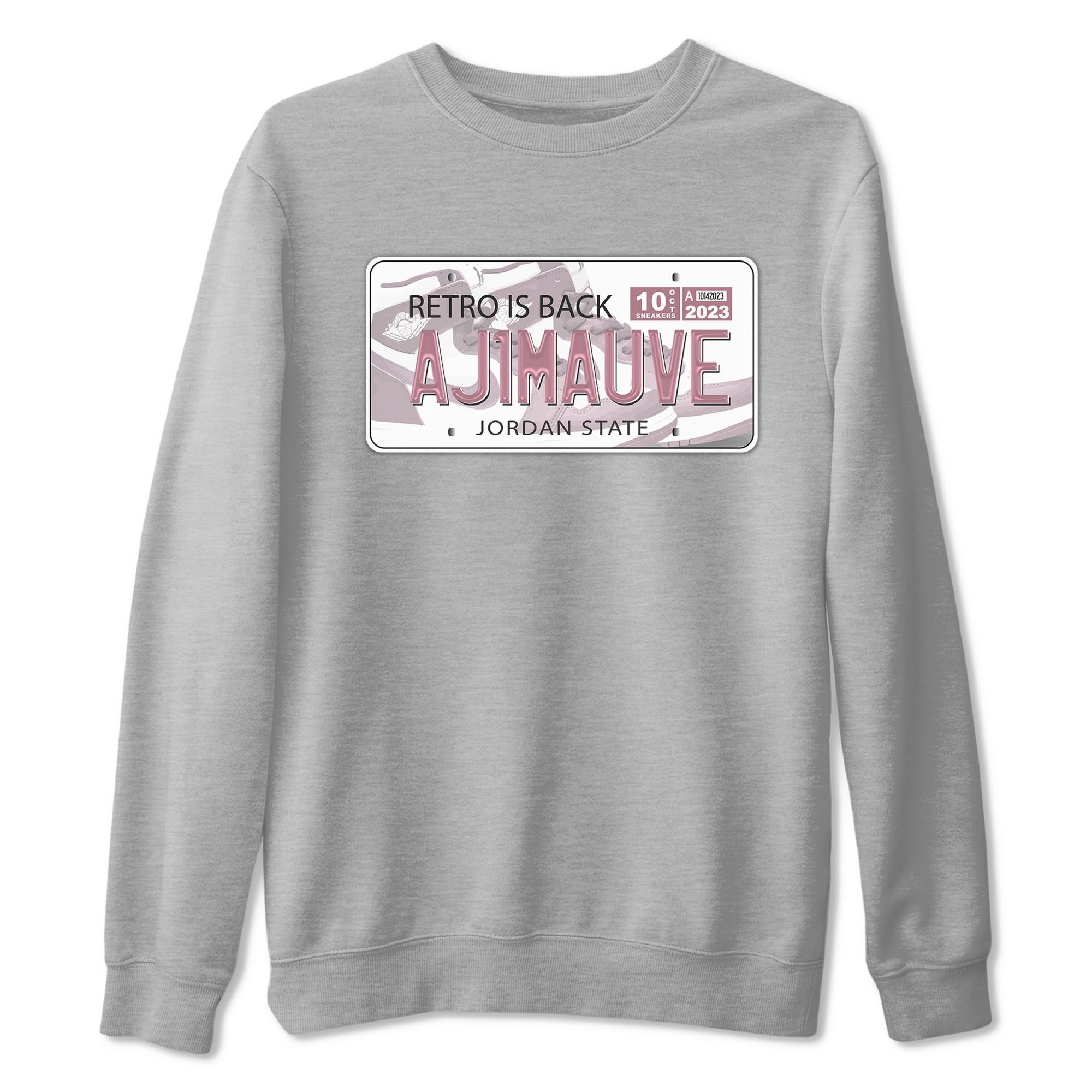 Air Jordan 1 Mauve shirt to match jordans Jordan Plate sneaker tees AJ1 Mauve Drip Gear Zone Sneaker Matching Clothing Brand Unisex Sneaker Tee Heather Grey 2 T-Shirt