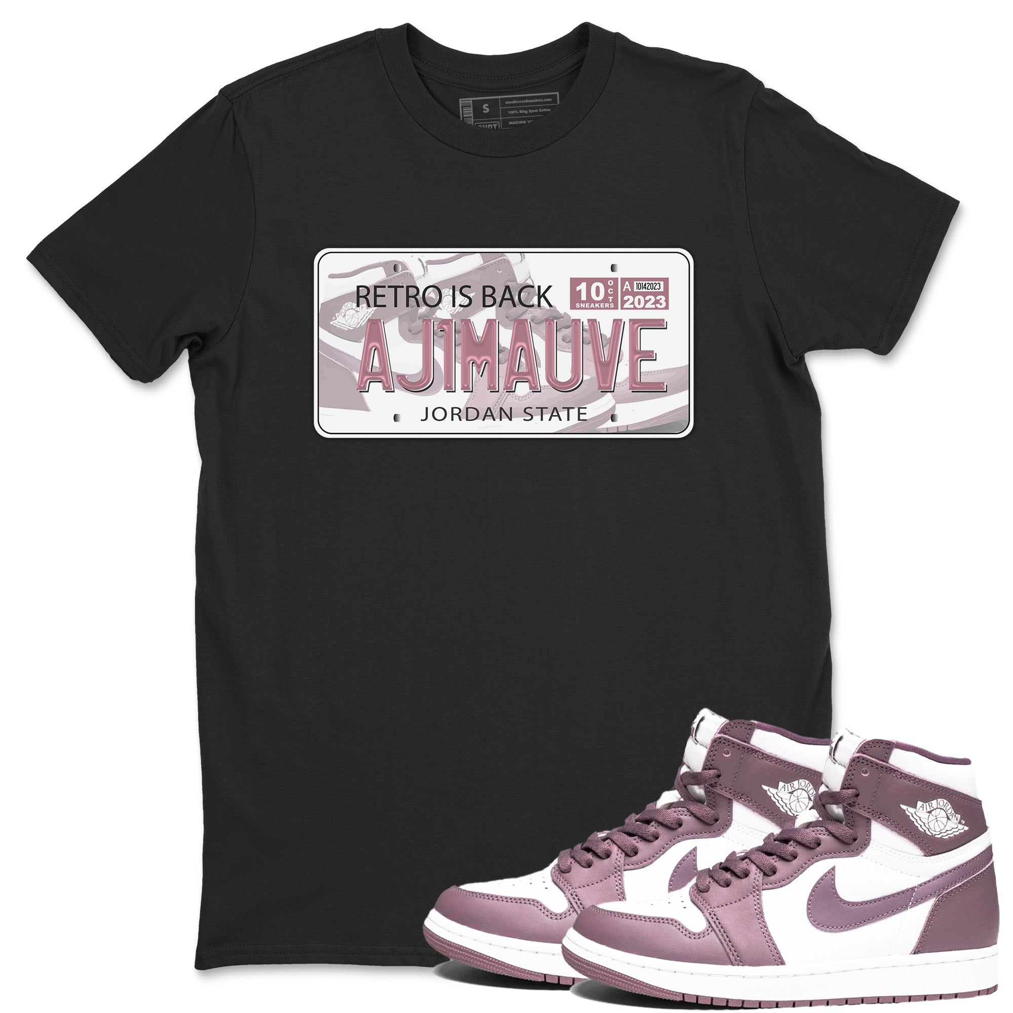 Air Jordan 1 Mauve shirt to match jordans Jordan Plate sneaker tees AJ1 Mauve Drip Gear Zone Sneaker Matching Clothing Brand Unisex Sneaker Tee Black 1 T-Shirt