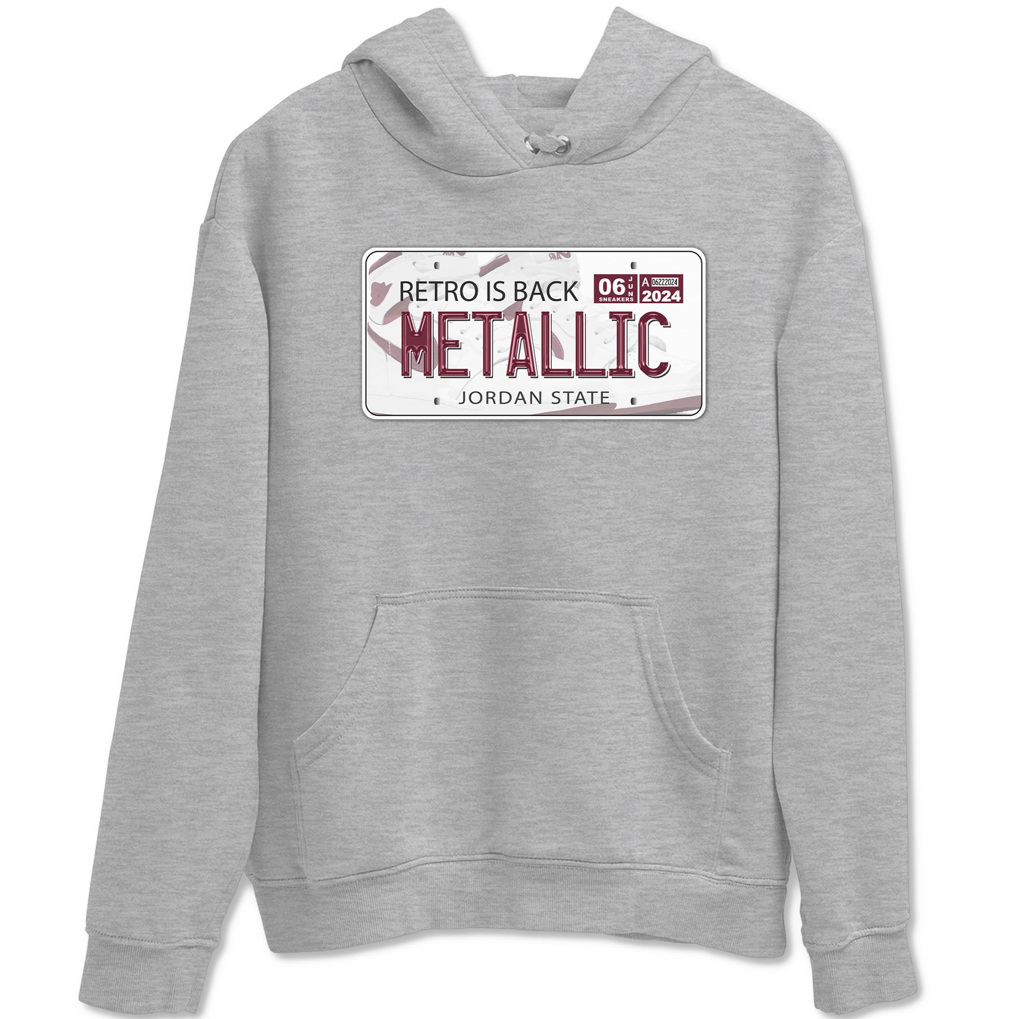 AJ1 Metalic Burgundy shirt to match jordans Jordan Plate sneaker tees Air Jordan 1 Metalic Burgundy Drip Gear Zone unisex cotton Heather Grey 2 crew neck shirt