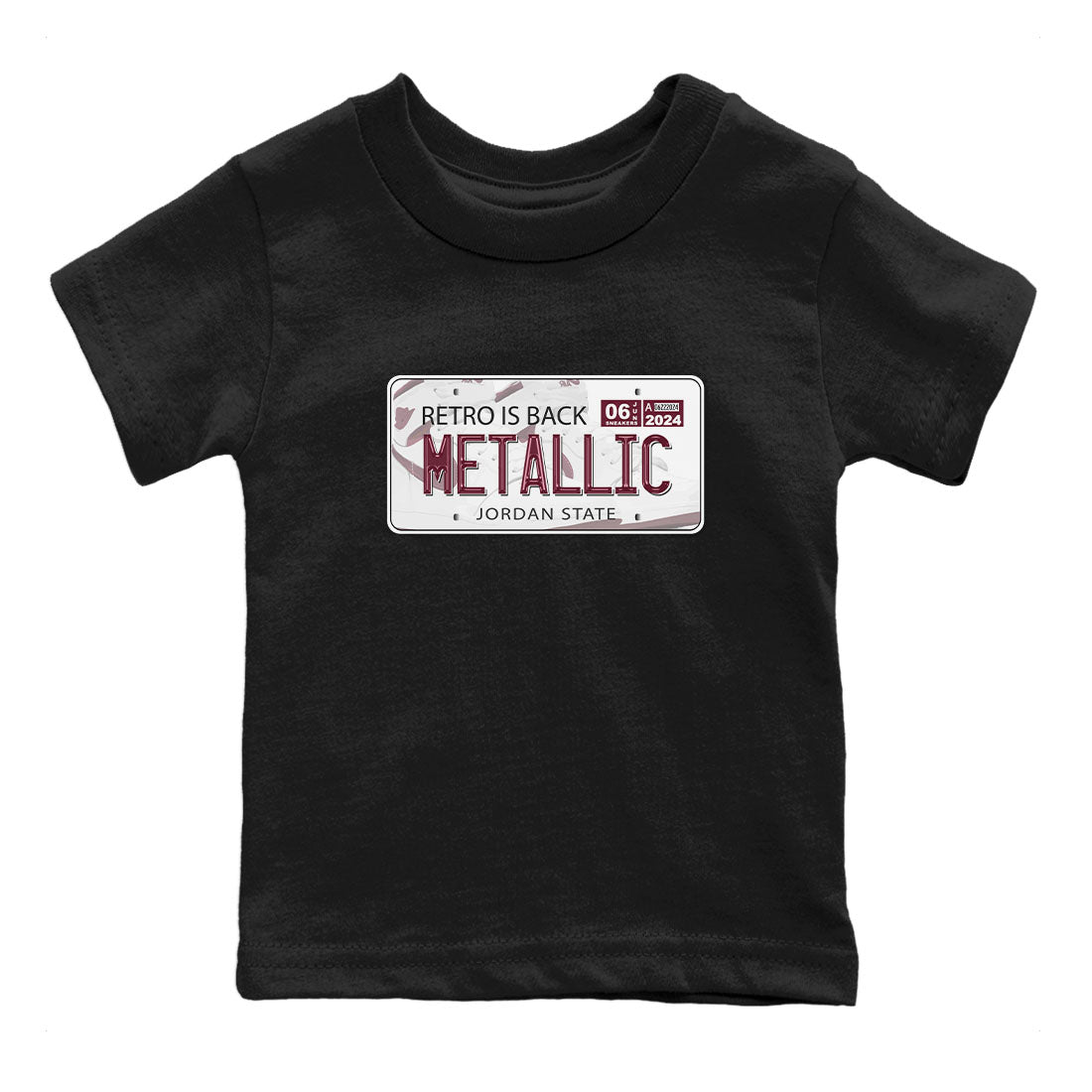 AJ1 Metalic Burgundy shirt to match jordans Jordan Plate sneaker tees Air Jordan 1 Metalic Burgundy Drip Gear Zone baby toddler Black 2 cotton Shirt