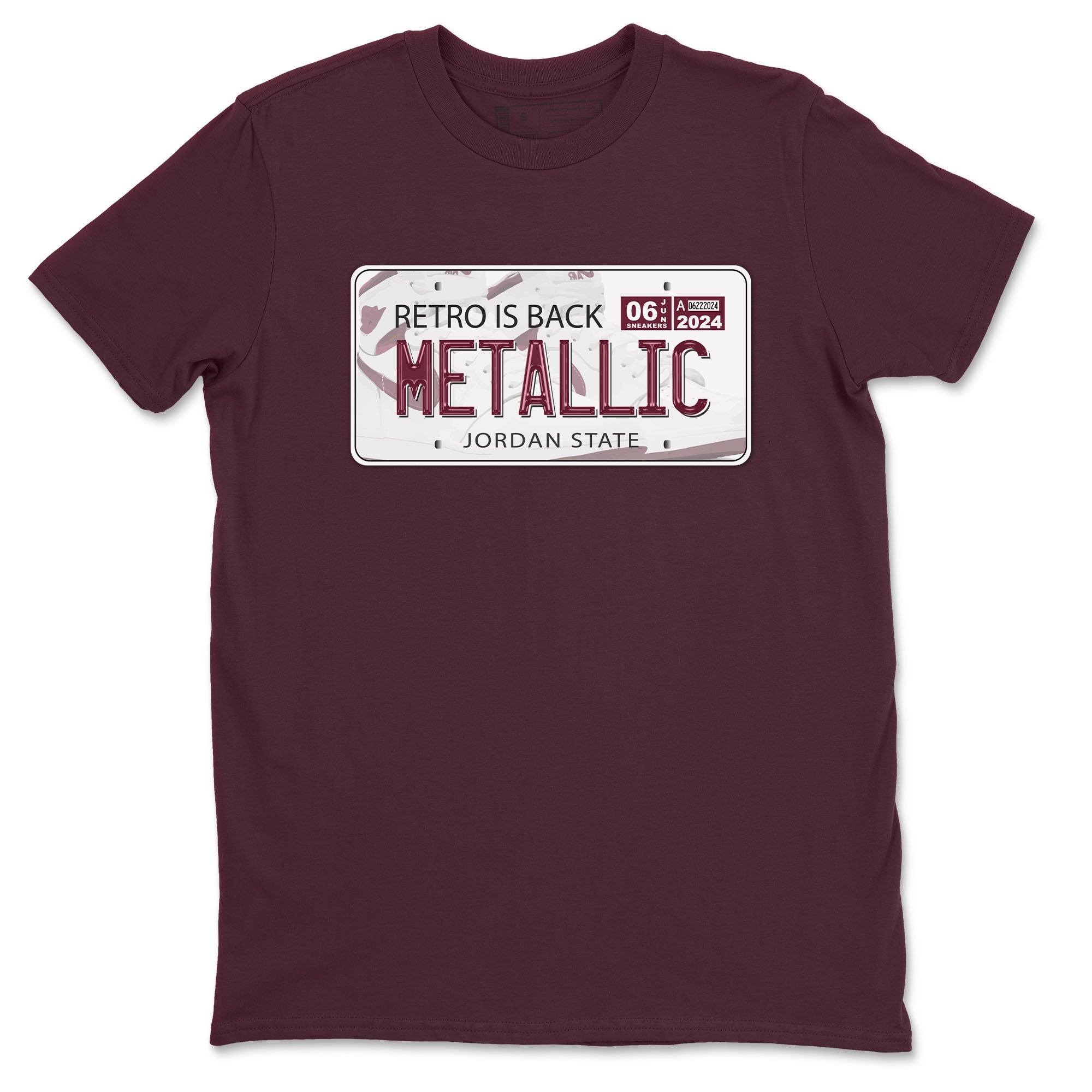 AJ1 Metalic Burgundy shirt to match jordans Jordan Plate sneaker tees Air Jordan 1 Metalic Burgundy Drip Gear Zone unisex cotton Maroon 2 crew neck shirt