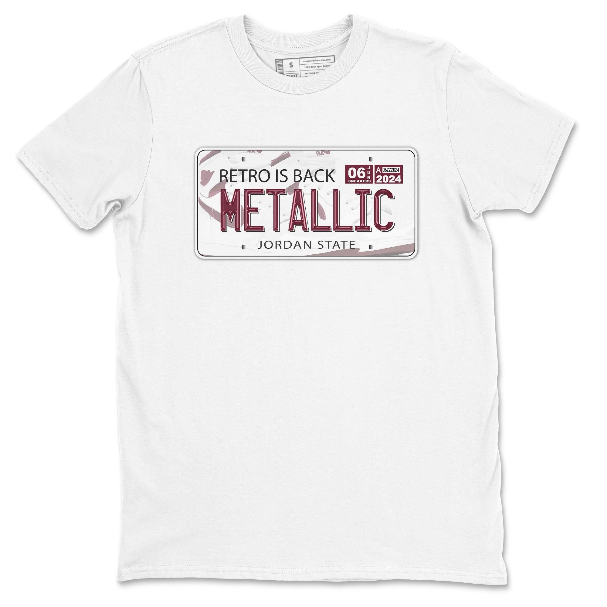 AJ1 Metalic Burgundy shirt to match jordans Jordan Plate sneaker tees Air Jordan 1 Metalic Burgundy Drip Gear Zone unisex cotton White 2 crew neck shirt