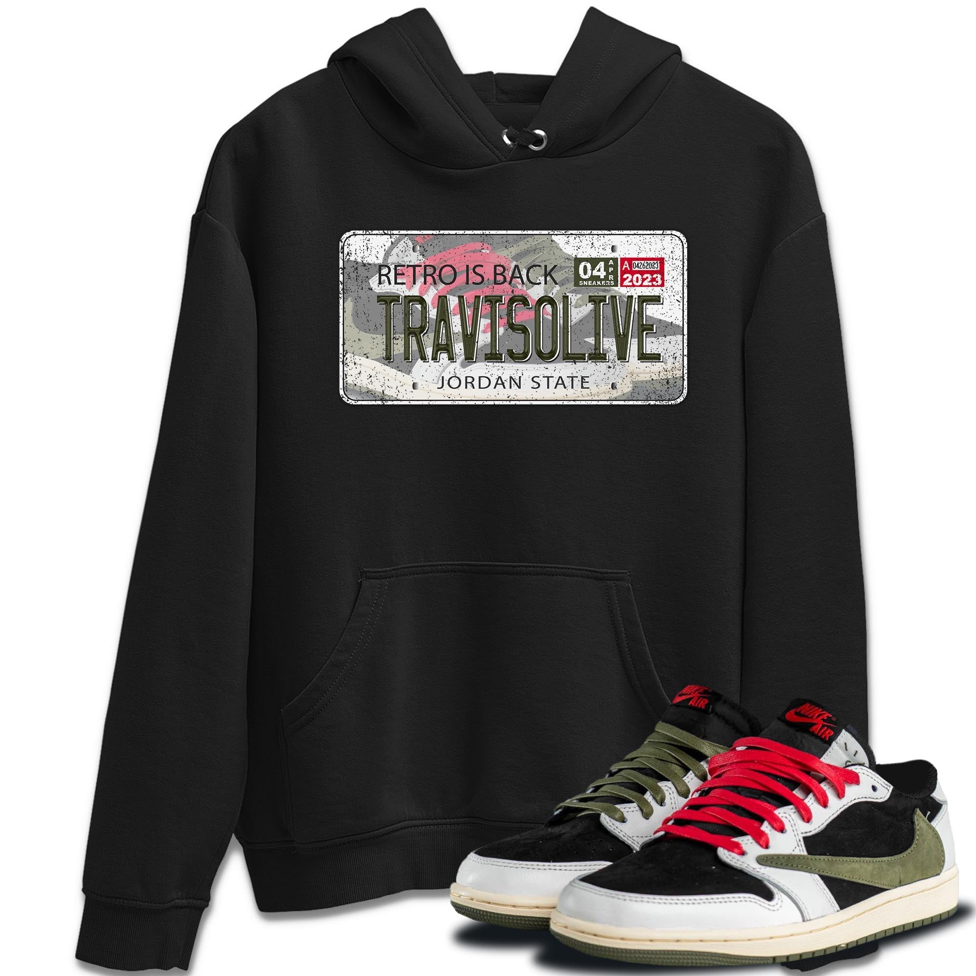 Air Jordan 1 Travis Scott Olive Sneaker Match Tees Jordan Plate Streetwear Sneaker Shirt AJ1 Travis Scott Olive Sneaker Release Tees Unisex Shirts Black 1