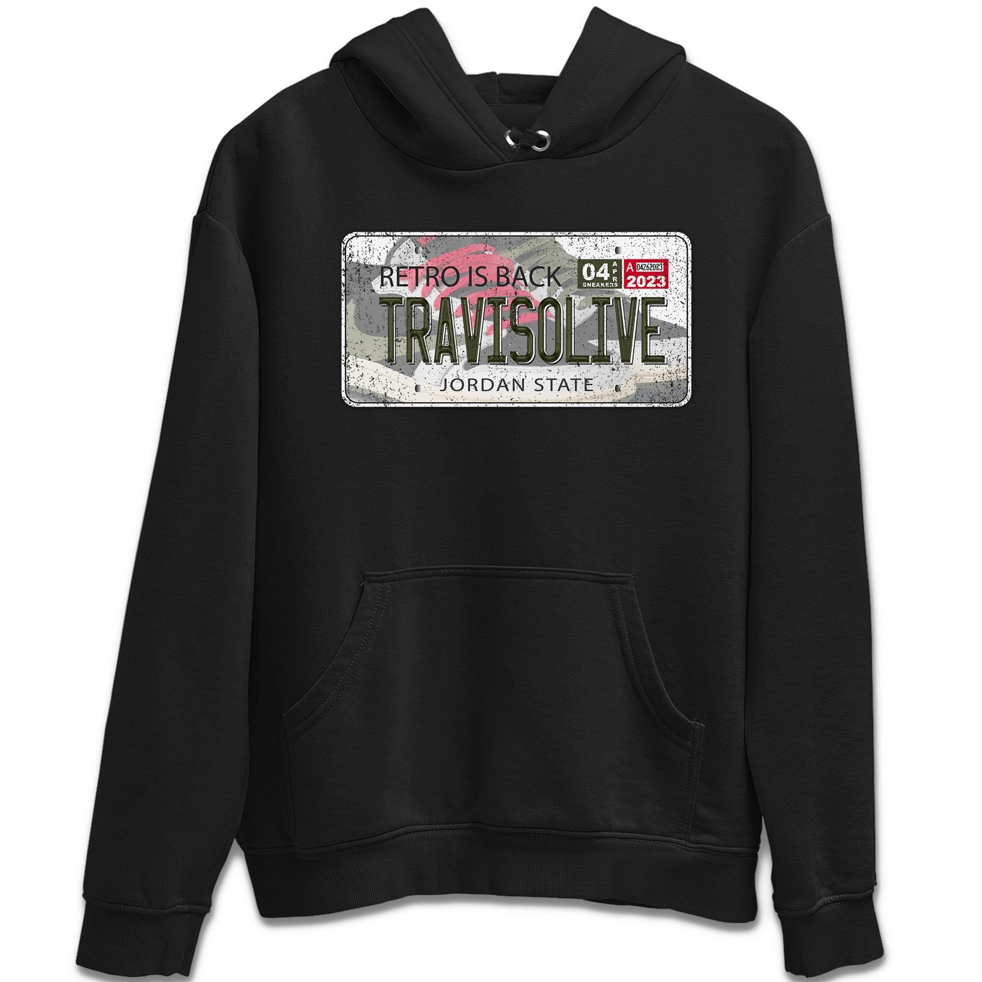 Air Jordan 1 Travis Scott Olive Sneaker Match Tees Jordan Plate Streetwear Sneaker Shirt AJ1 Travis Scott Olive Sneaker Release Tees Unisex Shirts Black 2
