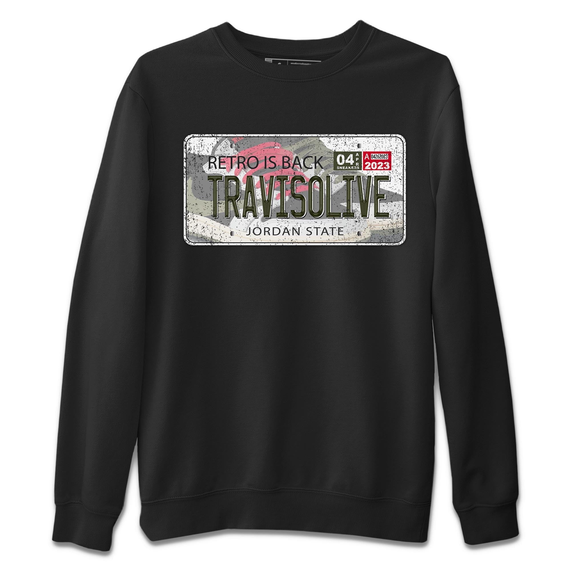 Air Jordan 1 Travis Scott Olive Sneaker Match Tees Jordan Plate Streetwear Sneaker Shirt AJ1 Travis Scott Olive Sneaker Release Tees Unisex Shirts Black 2
