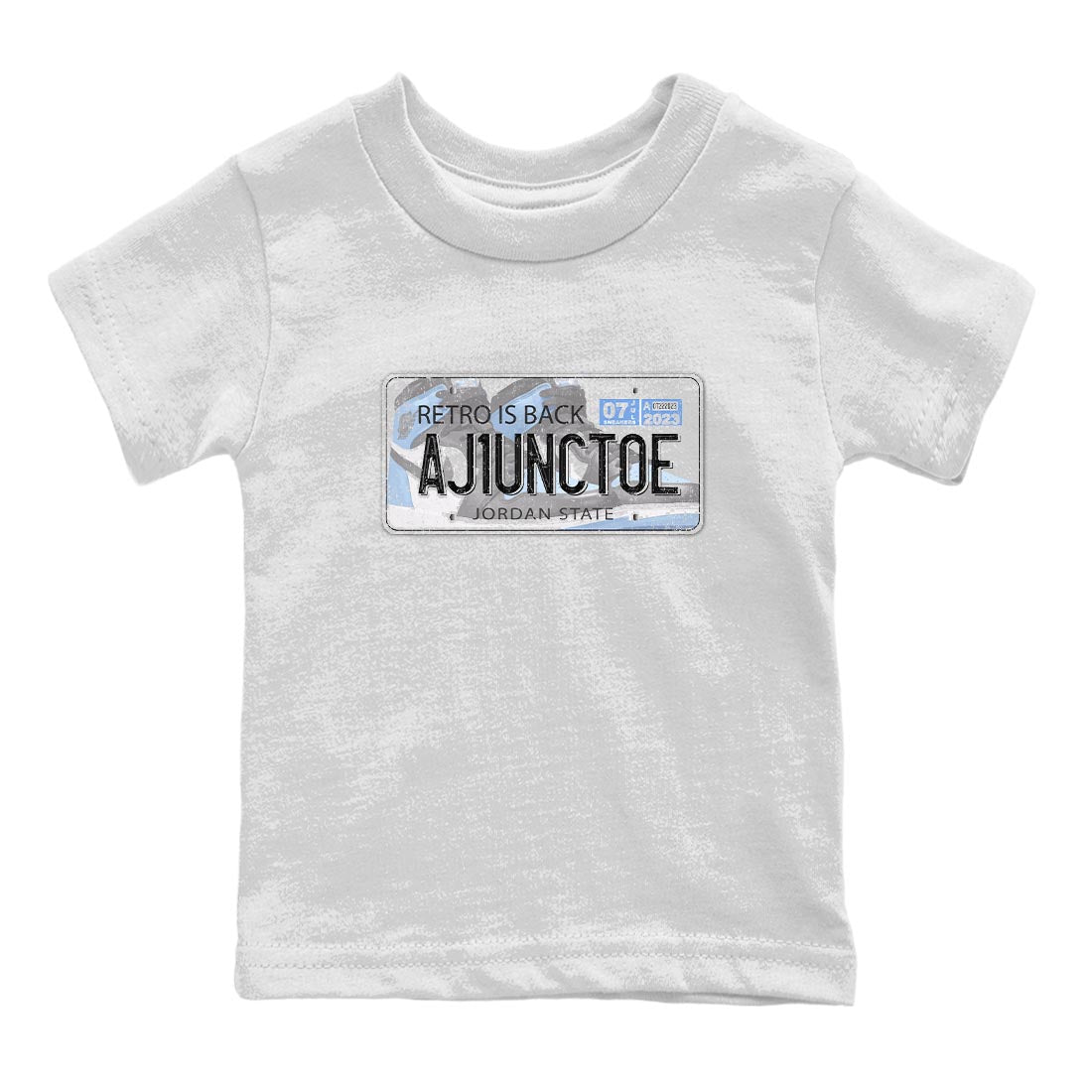 Air Jordan 1 Retro High OG University Blue shirt to match jordans Jordan Plate Streetwear Sneaker Shirt Air Jordan 1 UNC Toe Drip Gear Zone Sneaker Matching Clothing Baby Toddler White 2 T-Shirt