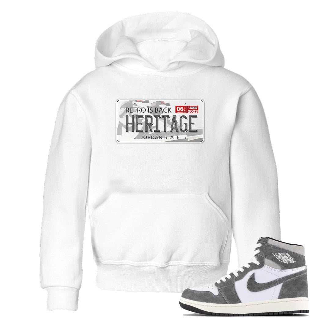 1s High OG Washed Heritage Sneaker Match Tees Jordan Plate Streetwear Sneaker Shirt Air Jordan 1 Washed Heritage Sneaker Release Tees Kids Shirts White 1