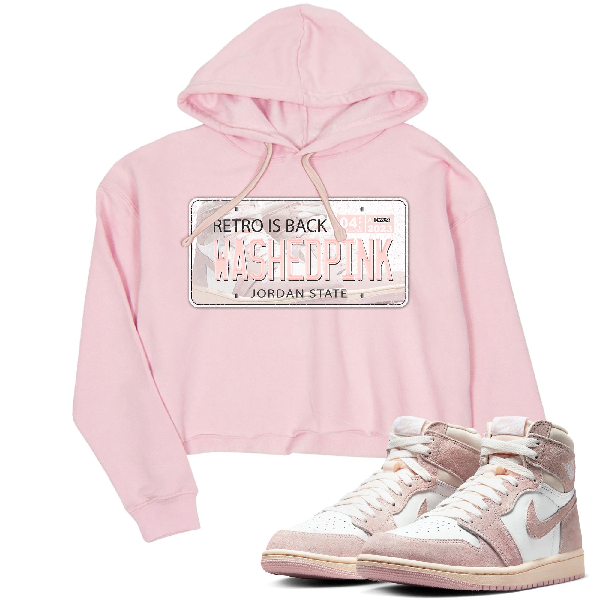 Air Jordan 1 Washed Pink Sneaker Match Tees Jordan Plate Streetwear Sneaker Shirt AJ1 Washed Pink Sneaker Release Tees Women's Shirts Pink 1