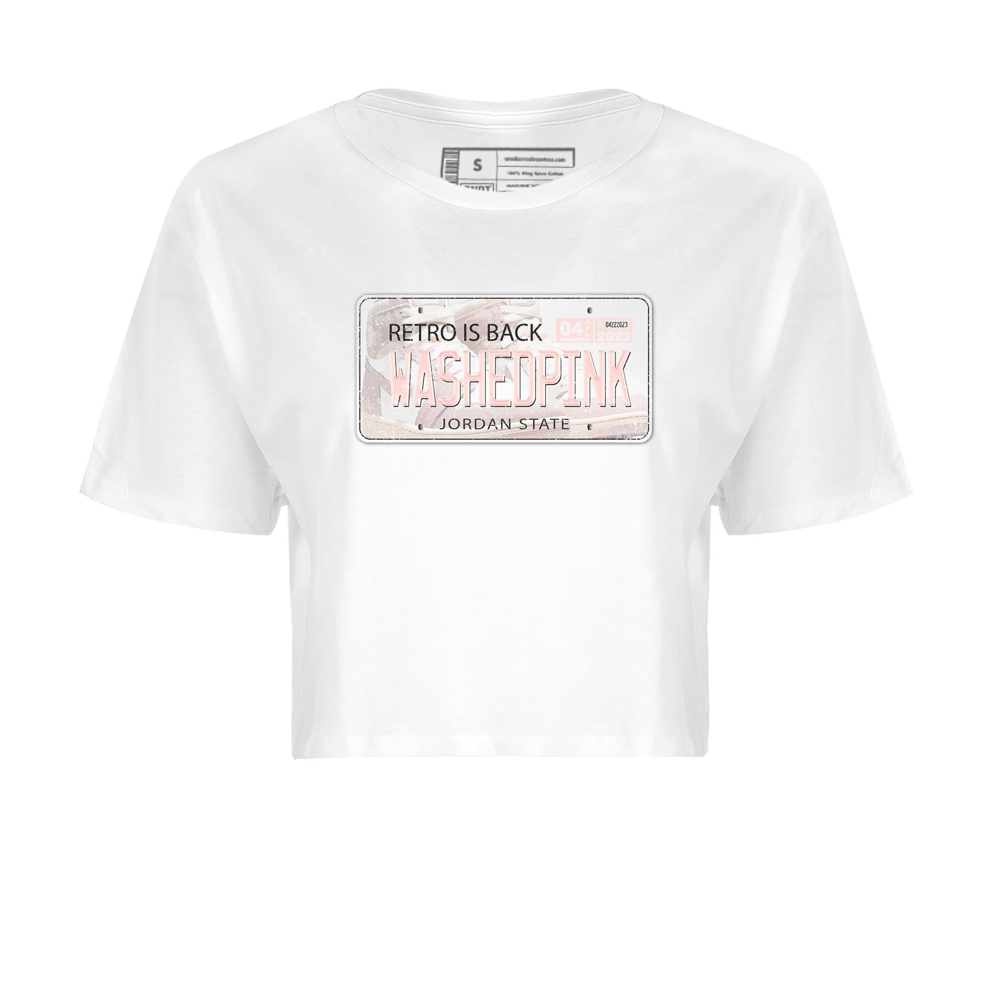 Air Jordan 1 Washed Pink Sneaker Match Tees Jordan Plate Streetwear Sneaker Shirt AJ1 Washed Pink Sneaker Release Tees Women's Shirts White 2