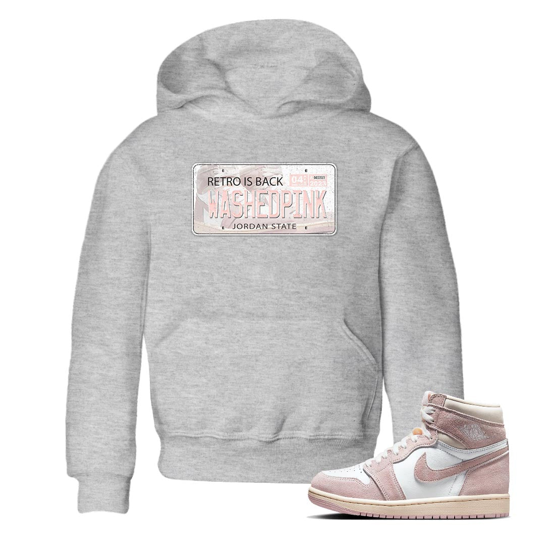 Air Jordan 1 Washed Pink Jordan Plate Baby and Kids Streetwear Sneaker Shirt AJ1 Washed Pink Kids Streetwear Sneaker Shirt Washing and Care Tip