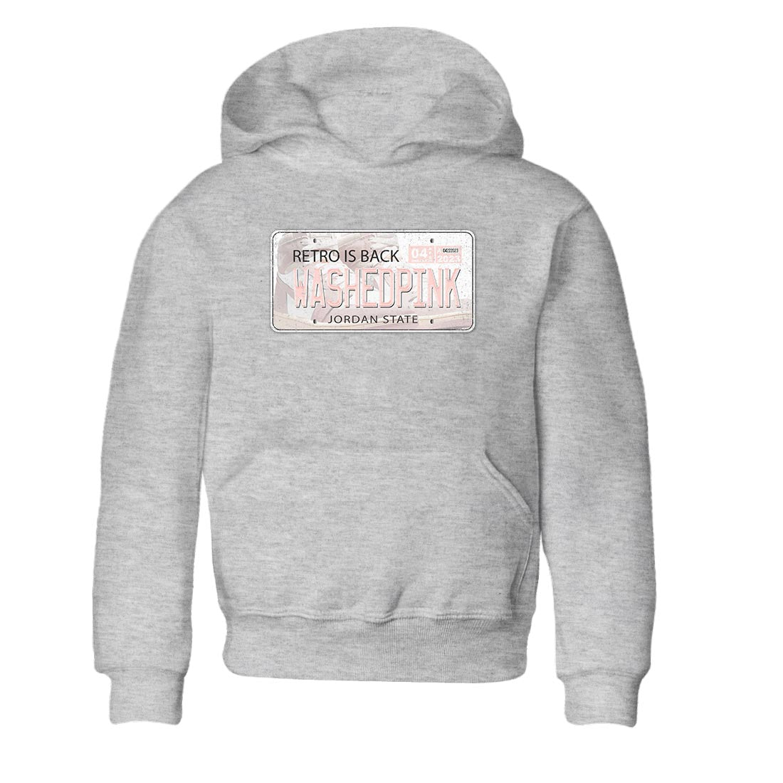 Air Jordan 1 Washed Pink Sneaker Match Tees Jordan Plate Streetwear Sneaker Shirt AJ1 Washed Pink Sneaker Release Tees Kids Shirts Heather Grey 2