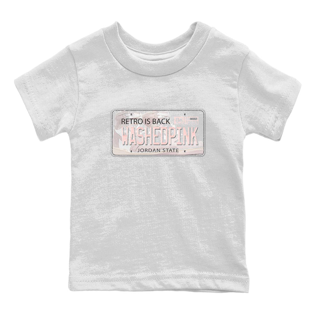 Air Jordan 1 Washed Pink Sneaker Match Tees Jordan Plate Streetwear Sneaker Shirt AJ1 Washed Pink Sneaker Release Tees Kids Shirts White 2