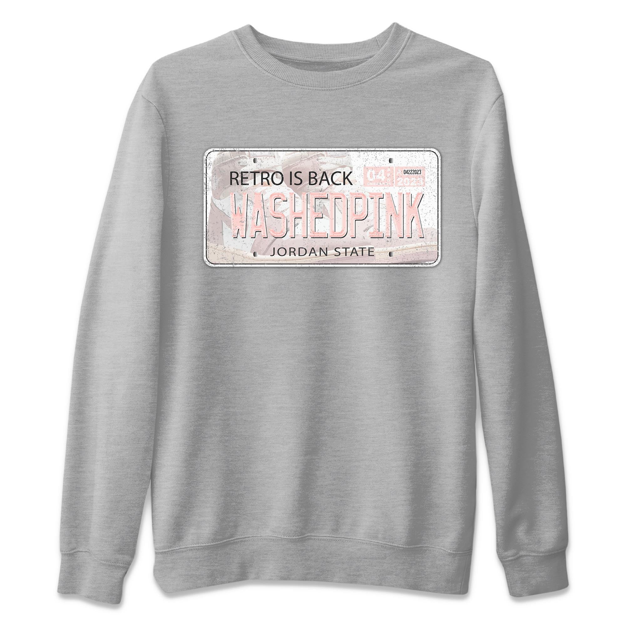 Air Jordan 1 Washed Pink Sneaker Match Tees Jordan Plate Streetwear Sneaker Shirt AJ1 Washed Pink Sneaker Release Tees Unisex Shirts Heather Grey 2