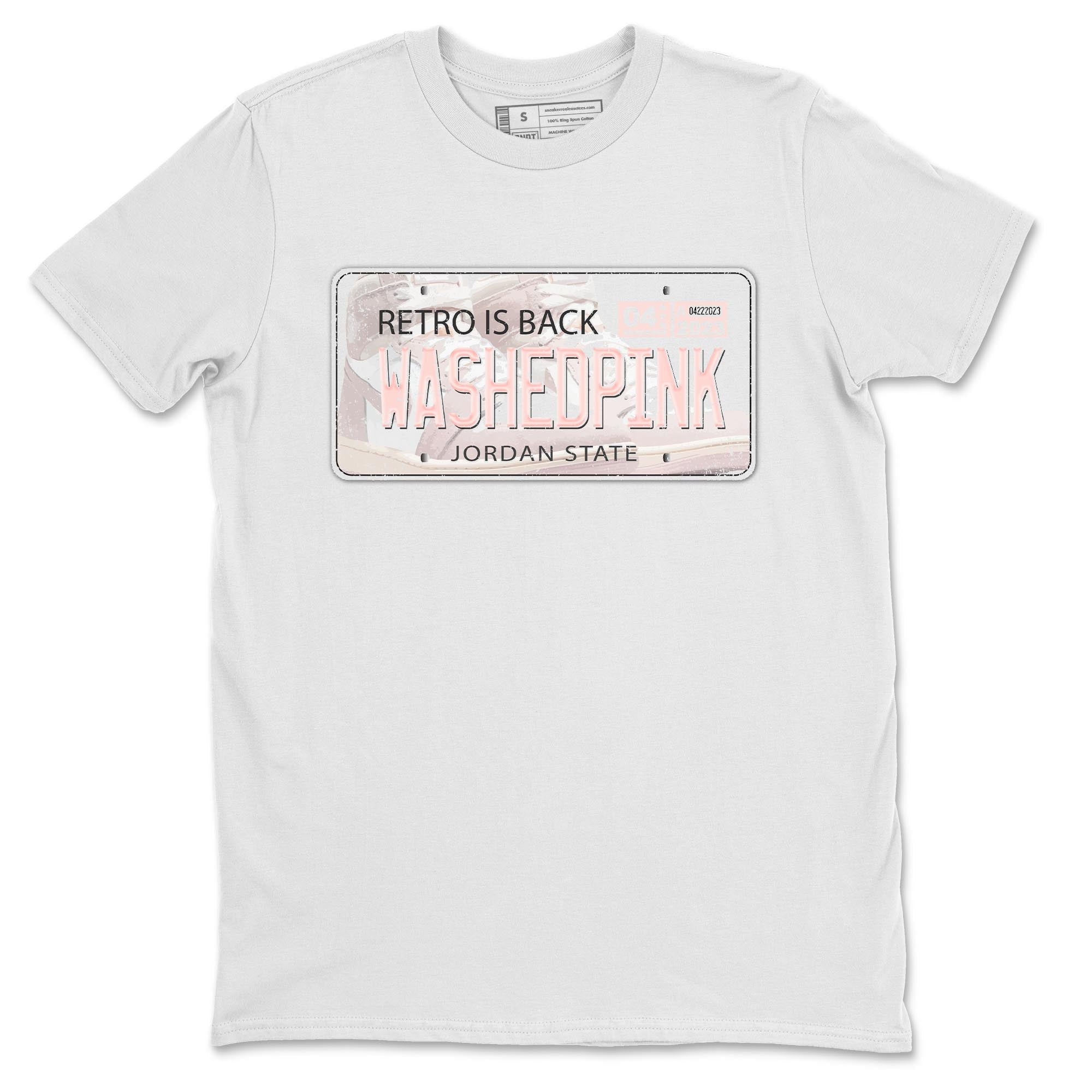 Air Jordan 1 Washed Pink Sneaker Match Tees Jordan Plate Streetwear Sneaker Shirt AJ1 Washed Pink Sneaker Release Tees Unisex Shirts White 2