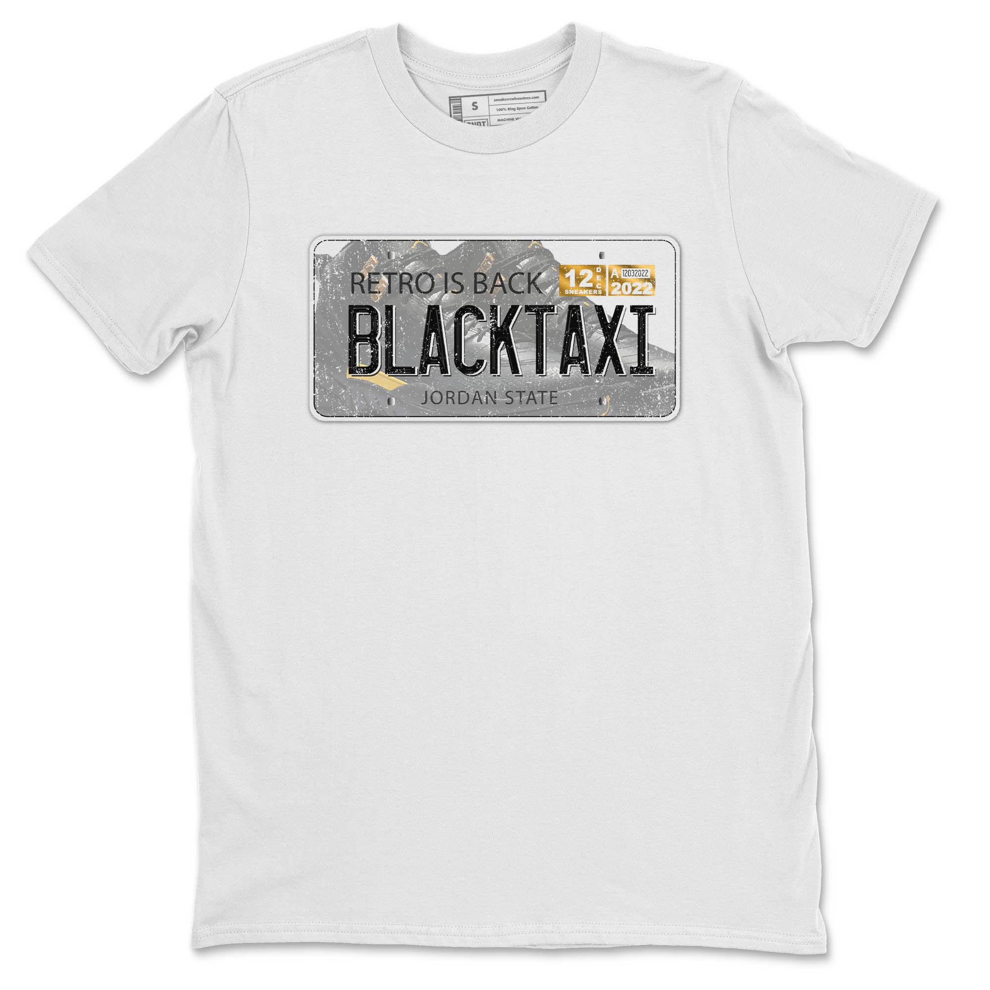 Jordan 12 Black Taxi Sneaker Matching T-Shirt Jordan Plate Sneaker Tees Jordan 12 Black Taxi Sneaker Release Tees Crew Neck Tees