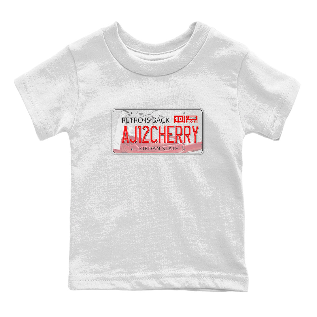 Jordan 12 Retro Cherry shirt to match jordans Varsity Red Jordan Plate special sneaker matching tees 12s Cherry Drip Gear Zone Baby Toddler White 2 T-Shirt