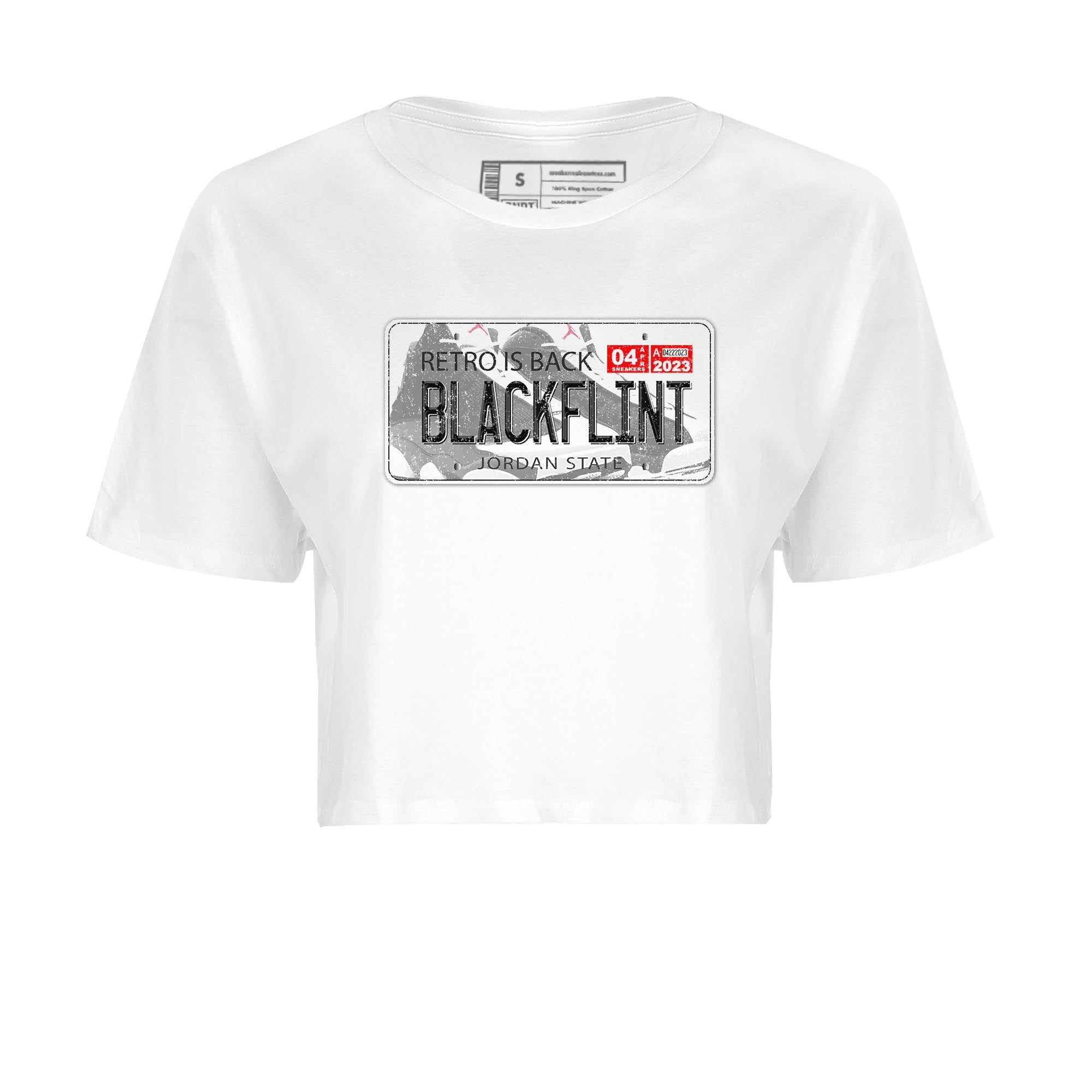 Air Jordan 13 Black Flint Sneaker Match Tees Jordan Plate Streetwear Sneaker Shirt AJ 13s Black Flint Sneaker Release Tees Women's Shirts White 2