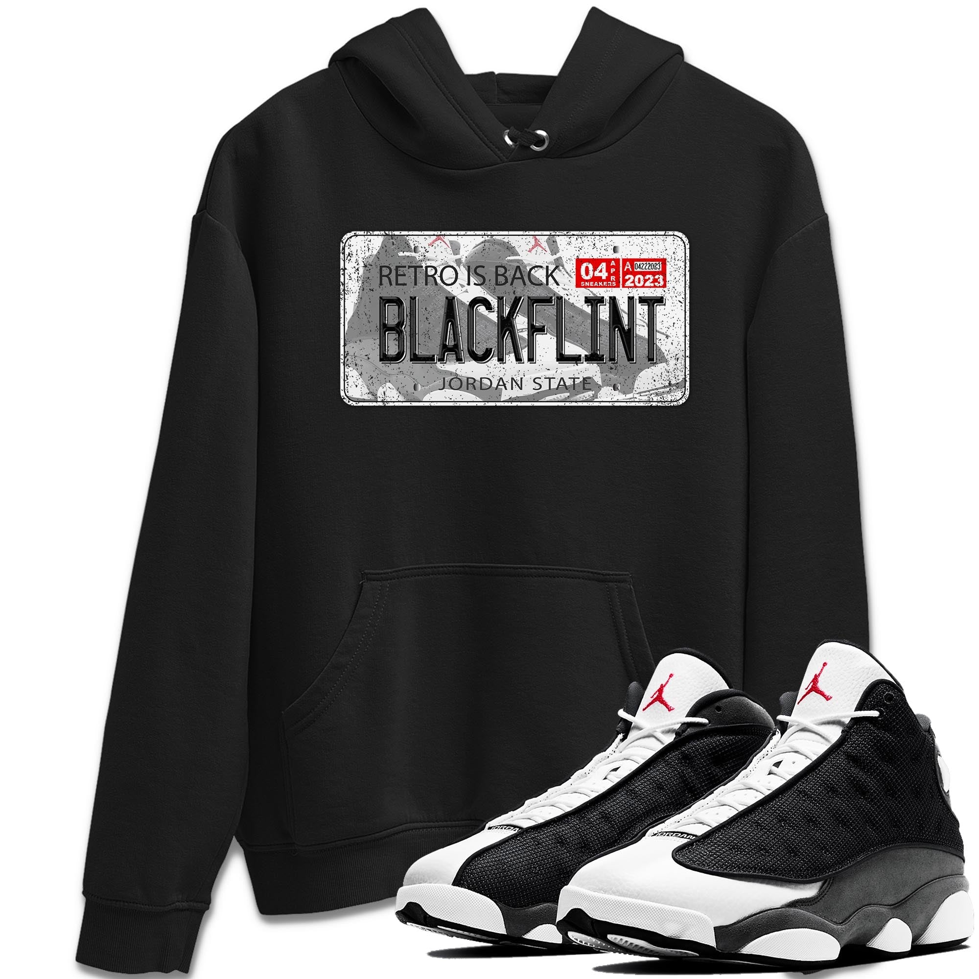 Air Jordan 13 Black Flint Sneaker Match Tees Jordan Plate Streetwear Sneaker Shirt AJ 13s Black Flint Sneaker Release Tees Unisex Shirts Black 1
