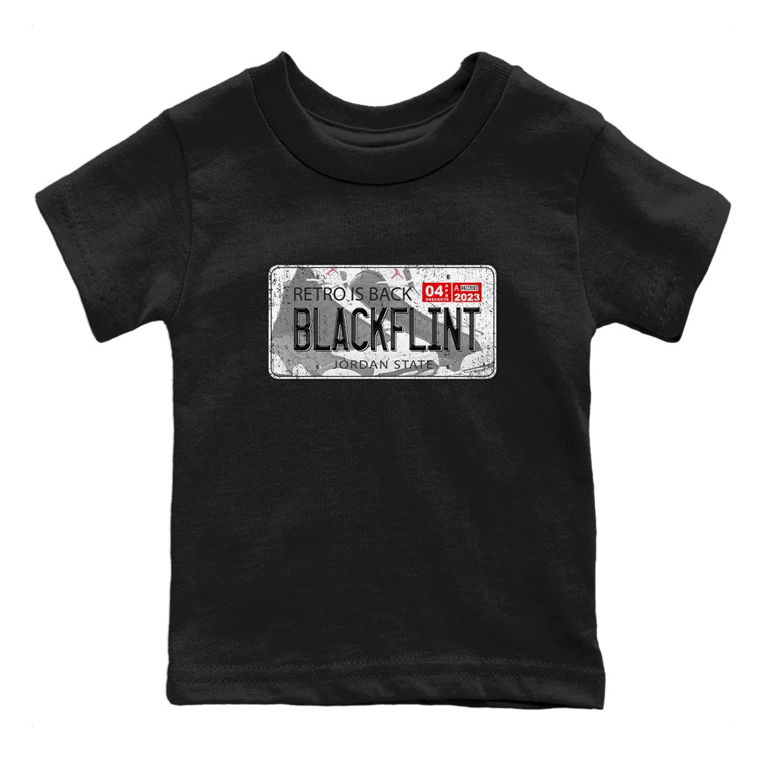 Air Jordan 13 Black Flint Sneaker Match Tees Jordan Plate Streetwear Sneaker Shirt AJ 13s Black Flint Sneaker Release Tees Kids Shirts Black 2