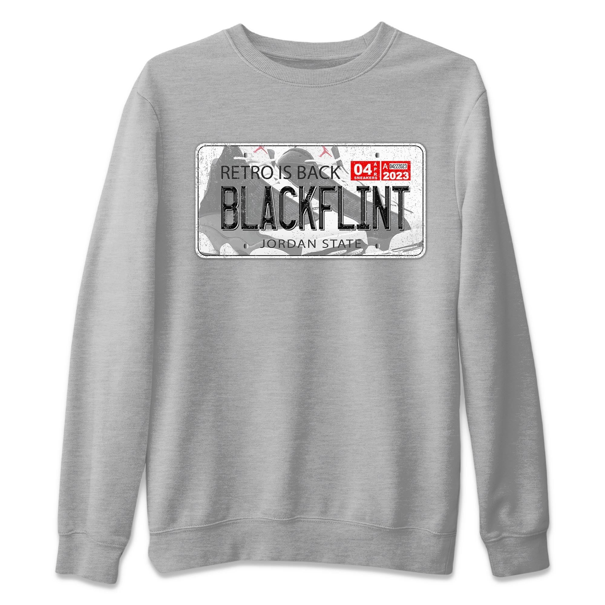 Air Jordan 13 Black Flint Sneaker Match Tees Jordan Plate Streetwear Sneaker Shirt AJ 13s Black Flint Sneaker Release Tees Unisex Shirts Heather Grey 2
