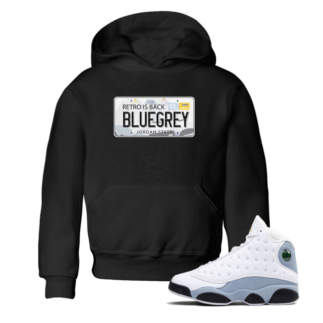 13s Blue Grey shirt to match jordans Jordan Plate sneaker tees Air Jordan 13 Blue Grey Drip Gear Zone baby toddler Black 1 cotton Shirt