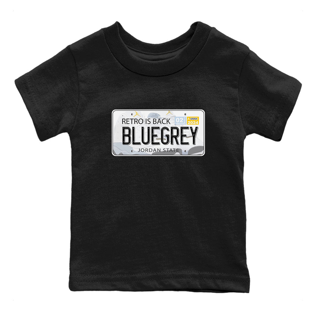 13s Blue Grey shirt to match jordans Jordan Plate sneaker tees Air Jordan 13 Blue Grey Drip Gear Zone baby toddler Black 2 cotton Shirt