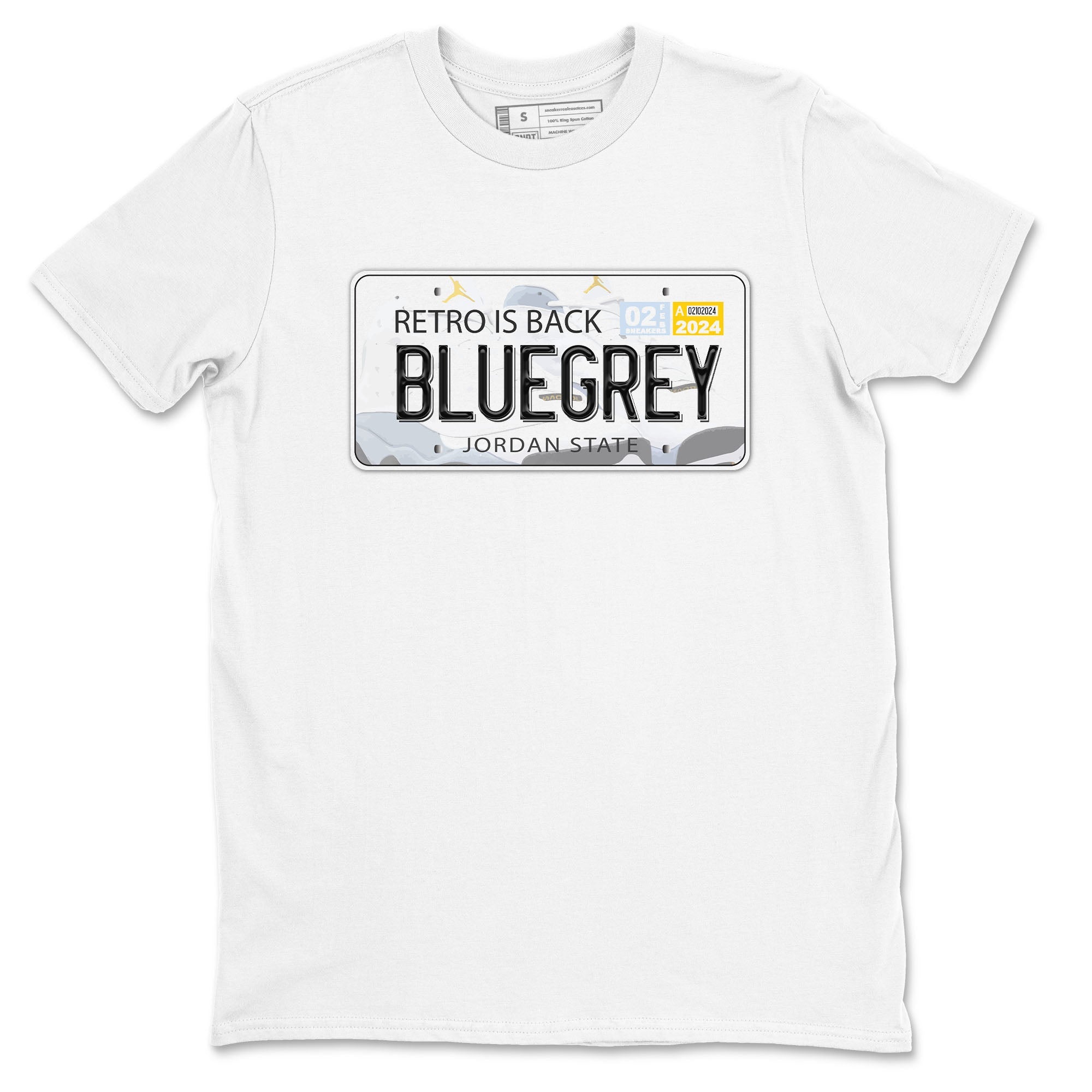 13s Blue Grey shirt to match jordans Jordan Plate sneaker tees Air Jordan 13 Blue Grey Drip Gear Zone unisex cotton White 2 crew neck shirt