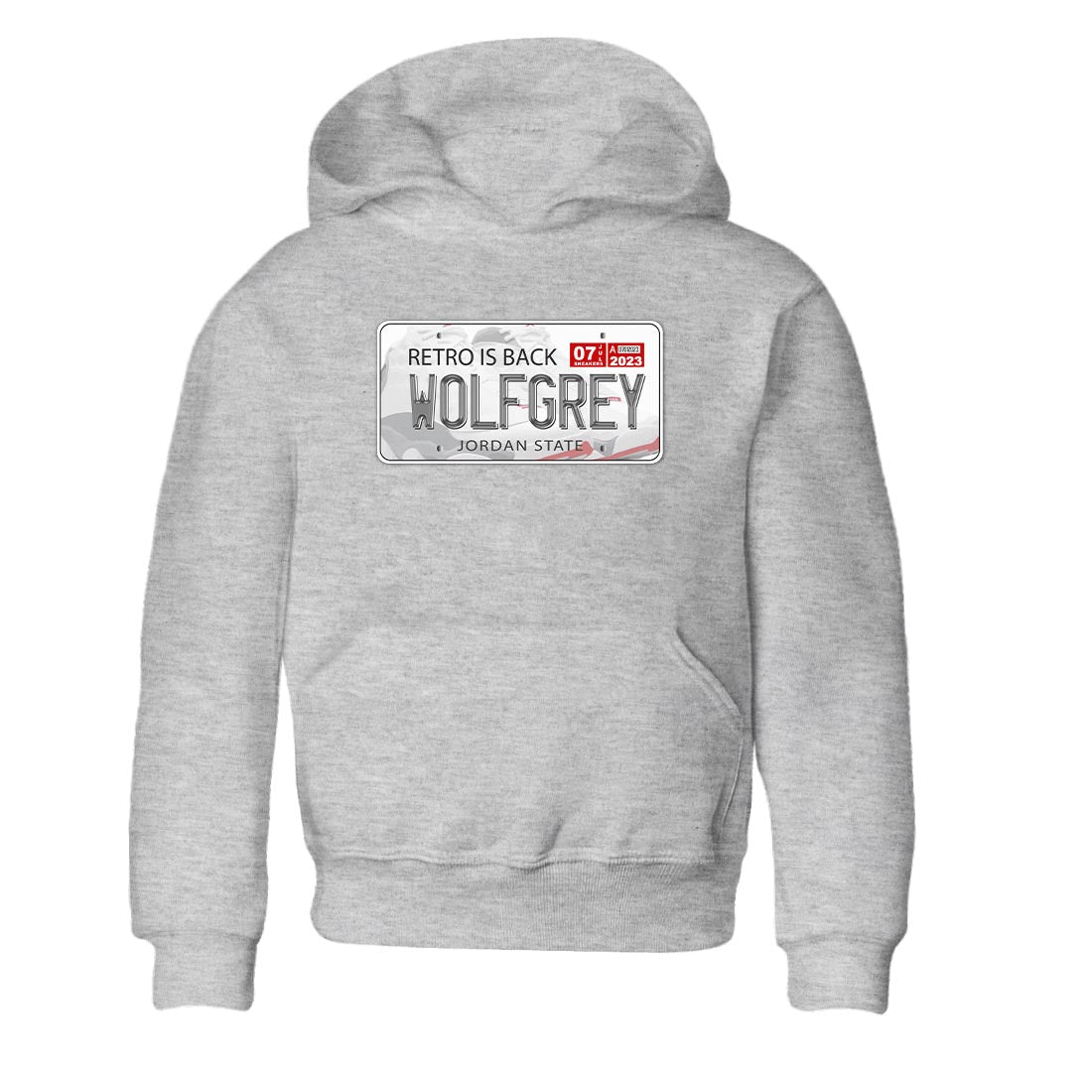 AJ13 Wolf Grey Sneaker Match Tees Jordan Plate Streetwear Sneaker Shirt Air Jordan 13 Wolf Grey Drip Gear Zone Sneaker Matching Clothing Kids Shirts Heather Grey 2