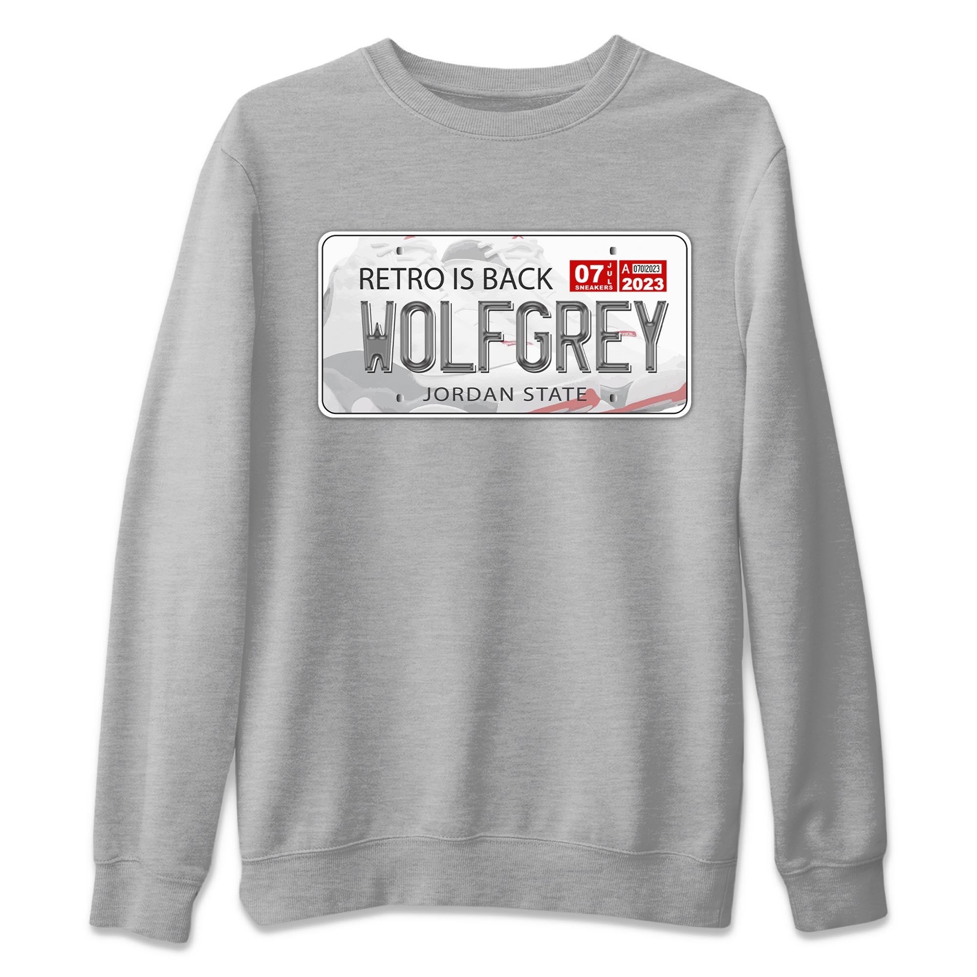 AJ13 Wolf Grey Sneaker Match Tees Jordan Plate Streetwear Sneaker Shirt Air Jordan 13 Wolf Grey Drip Gear Zone Sneaker Matching Clothing Unisex Shirts Heather Grey 2