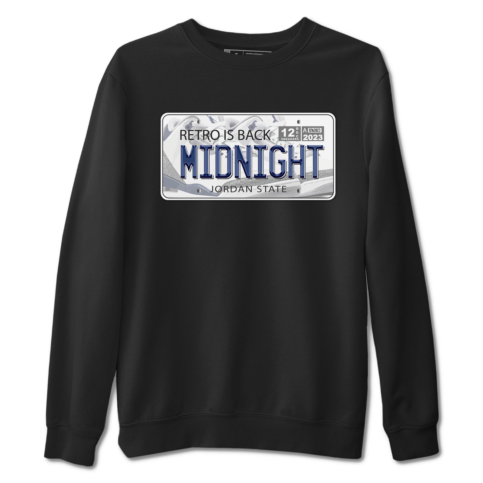 Air Jordan 3 Retro Midnight Navy shirt to match jordans Jordan Plate sneaker shirt 3s Midnight Navy Drip Gear Zone unisex crew neck cotton Black 2 crew neck shirt