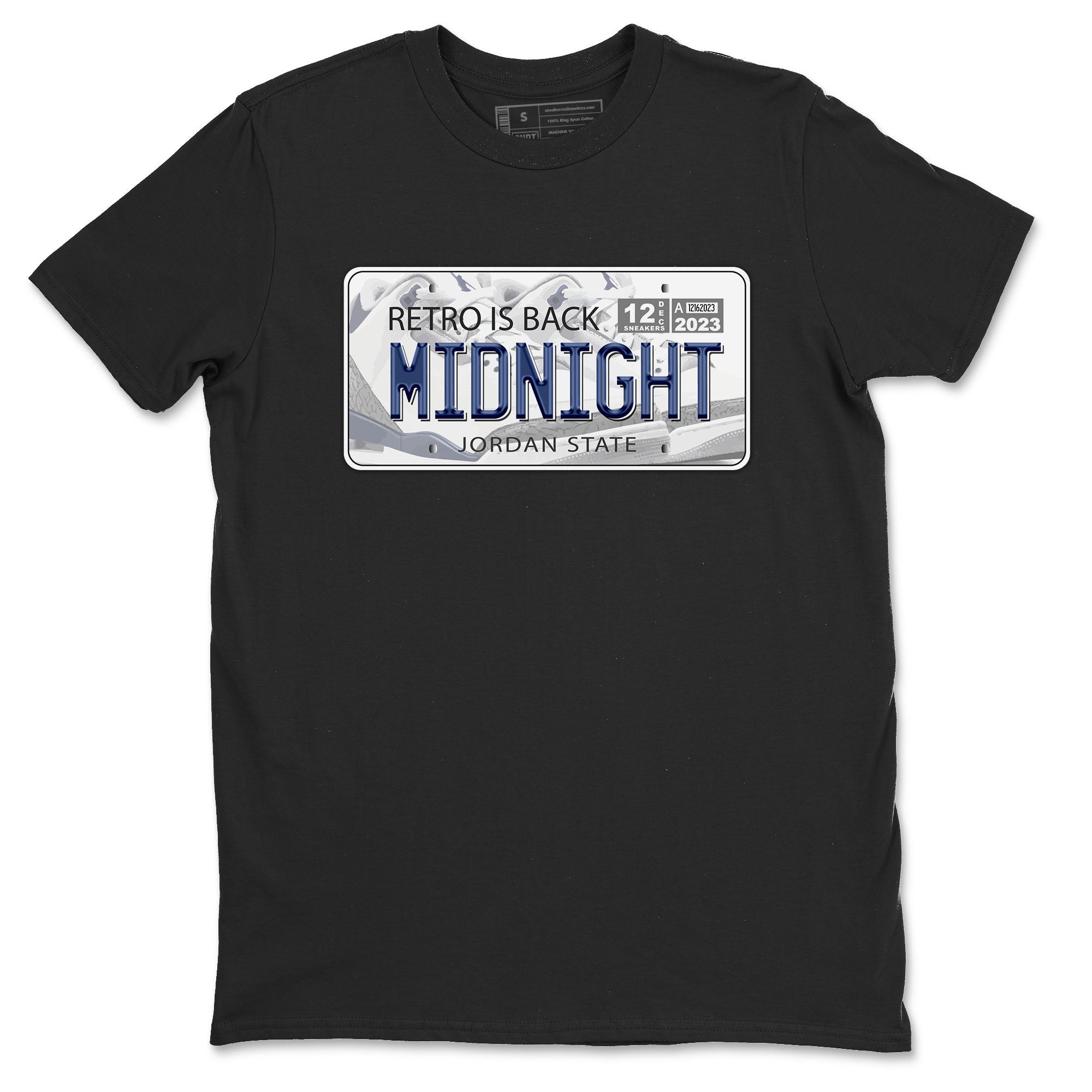 Air Jordan 3 Retro Midnight Navy shirt to match jordans Jordan Plate sneaker shirt 3s Midnight Navy Drip Gear Zone unisex crew neck cotton Black 2 crew neck shirt