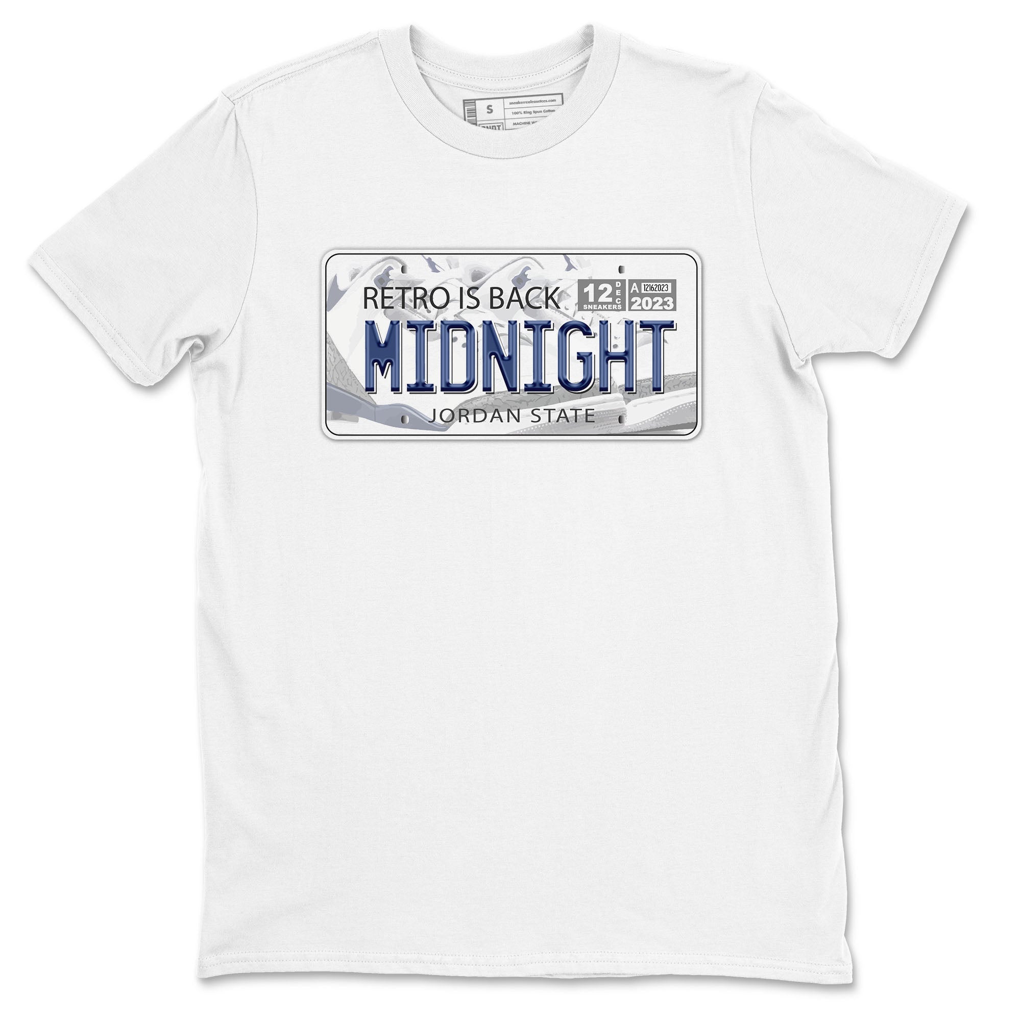 Air Jordan 3 Retro Midnight Navy shirt to match jordans Jordan Plate sneaker shirt 3s Midnight Navy Drip Gear Zone unisex crew neck cotton White 2 crew neck shirt