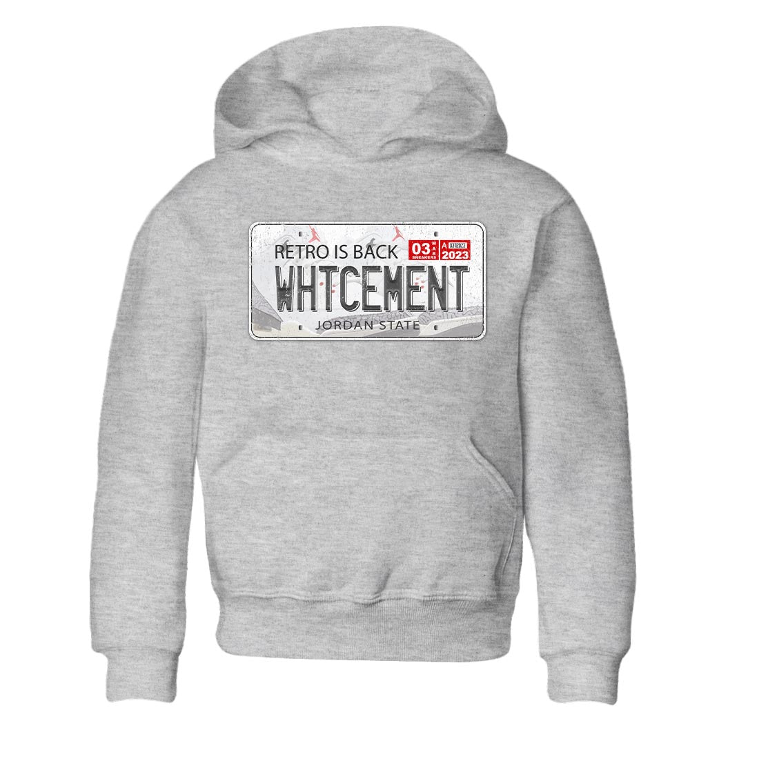 Air Jordan 3 White Cement Sneaker Match Tees Jordan Plate Streetwear Sneaker Shirt AJ 3s White Cement Sneaker Release Tees Kids Shirts Heather Grey 2