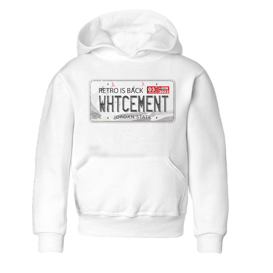 Air Jordan 3 White Cement Sneaker Match Tees Jordan Plate Streetwear Sneaker Shirt AJ 3s White Cement Sneaker Release Tees Kids Shirts White 2