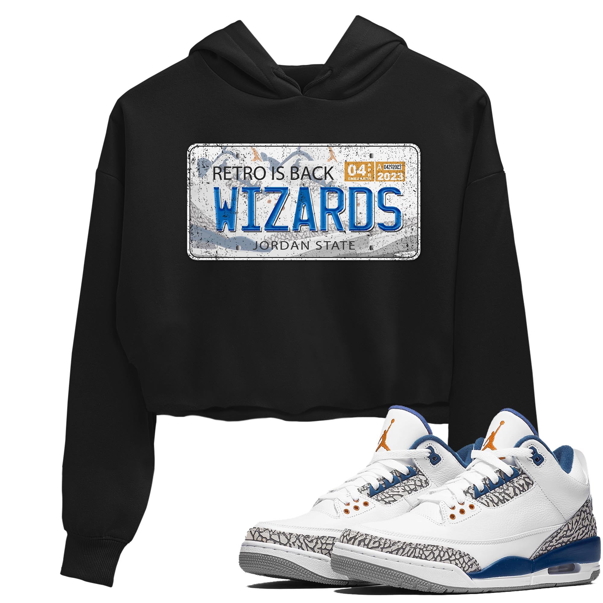 Air Jordan 3 Wizards Sneaker Match Tees Jordan Plate Streetwear Sneaker Shirt Air Jordan 3 Wizards Sneaker Release Tees Women's Shirts Black 1
