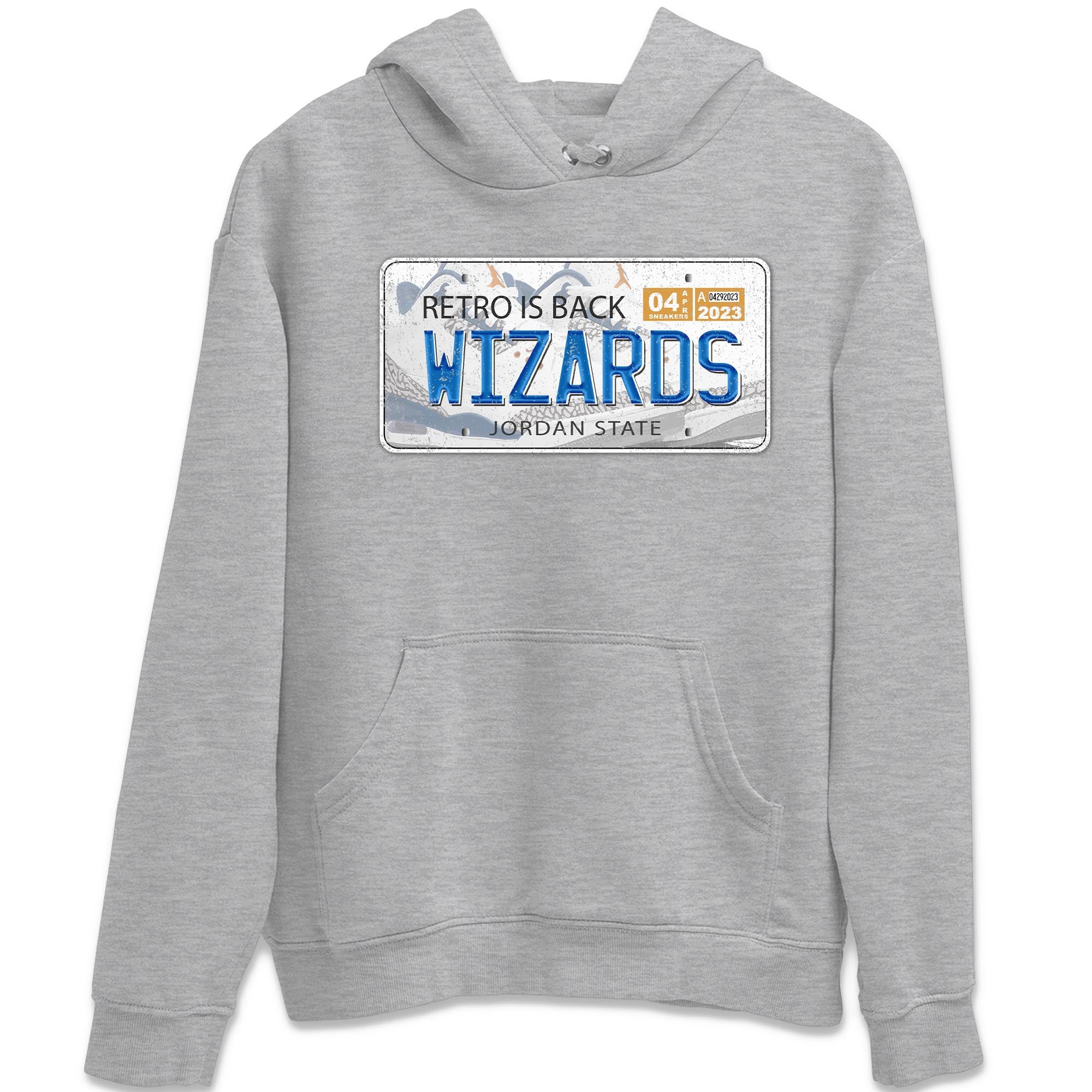 Air Jordan 3 Wizards Sneaker Match Tees Jordan Plate Streetwear Sneaker Shirt Air Jordan 3 Wizards Sneaker Release Tees Unisex Shirts Heather Grey 2