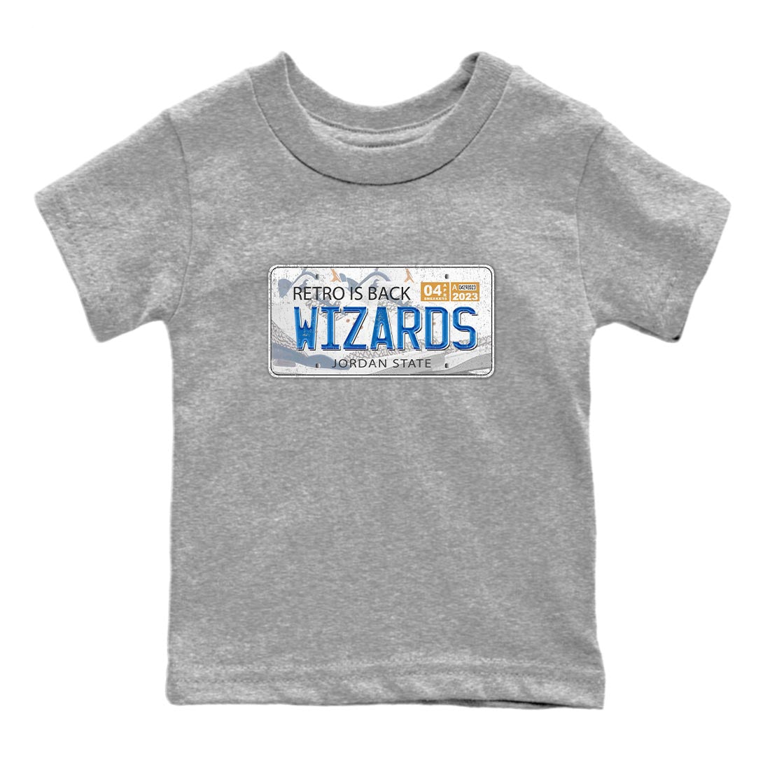 Air Jordan 3 Wizards Sneaker Match Tees Jordan Plate Streetwear Sneaker Shirt Air Jordan 3 Wizards Sneaker Release Tees Kids Shirts Heather Grey 2