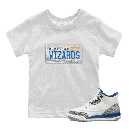 Air Jordan 3 Wizards Sneaker Match Tees Jordan Plate Streetwear Sneaker Shirt Air Jordan 3 Wizards Sneaker Release Tees Kids Shirts White 1