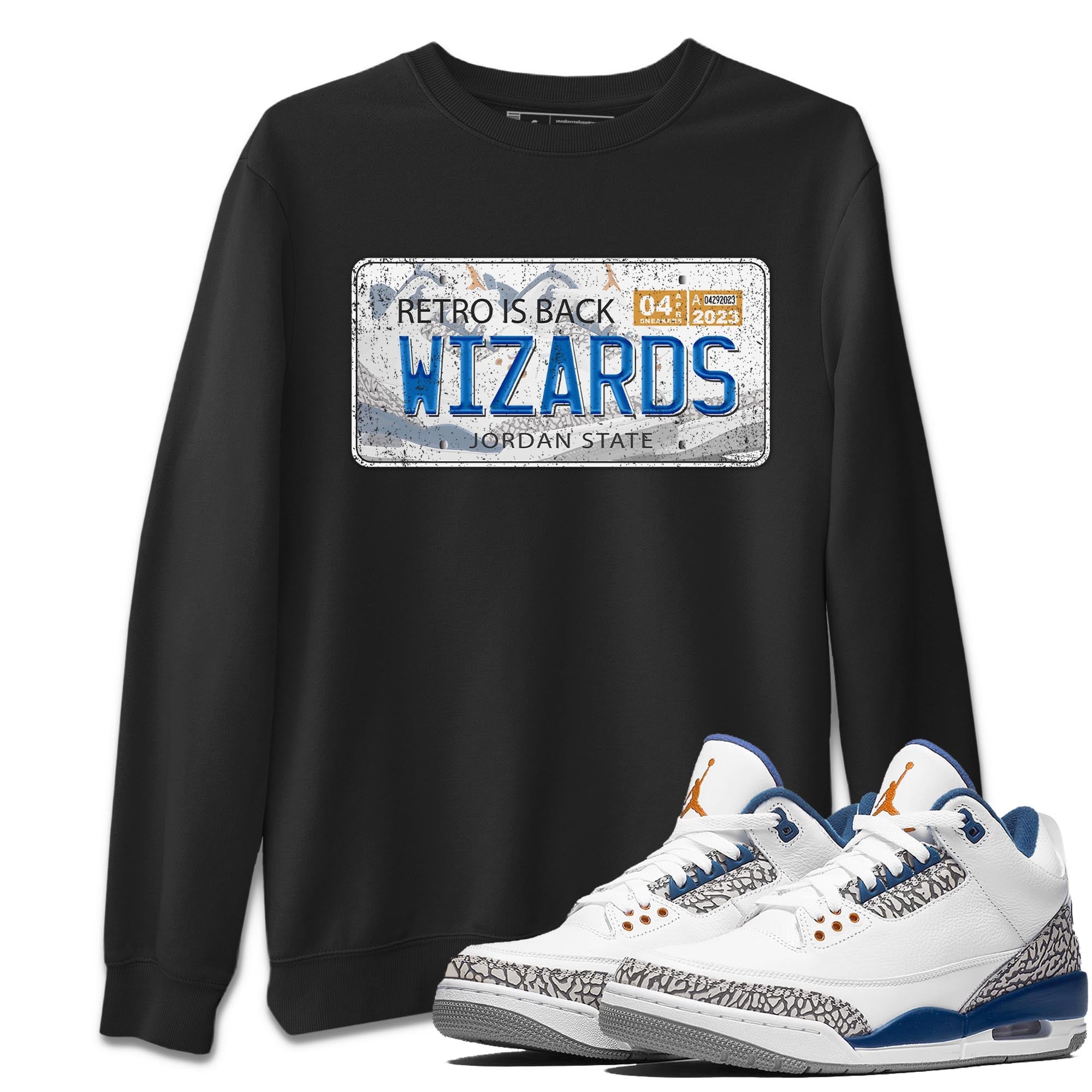 Air Jordan 3 Wizards Jordan Plate Crew Neck Streetwear Sneaker Shirt Air Jordan 3 Wizards Sneaker T-Shirts Washing and Care Tip