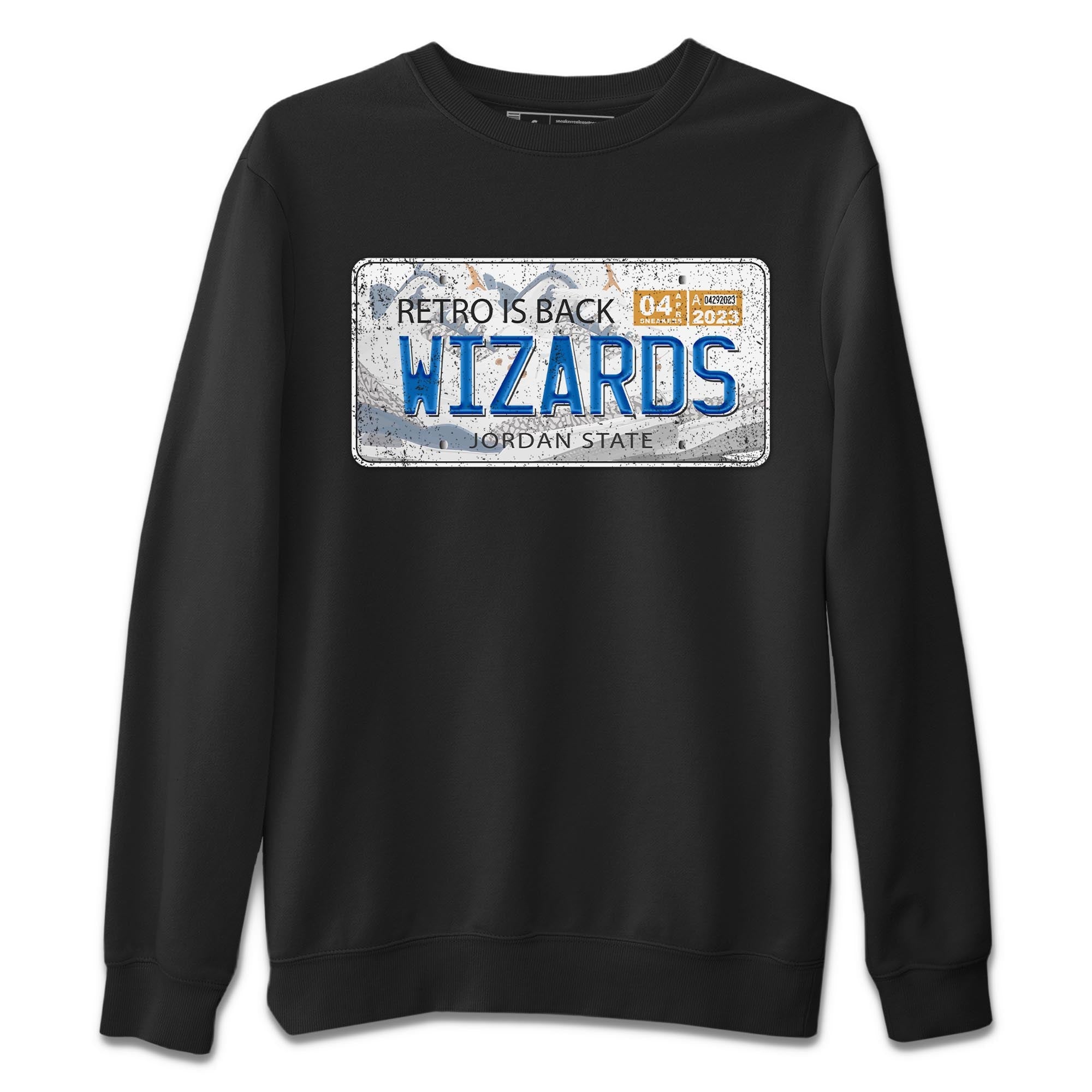 Air Jordan 3 Wizards Sneaker Match Tees Jordan Plate Streetwear Sneaker Shirt Air Jordan 3 Wizards Sneaker Release Tees Unisex Shirts Black 2