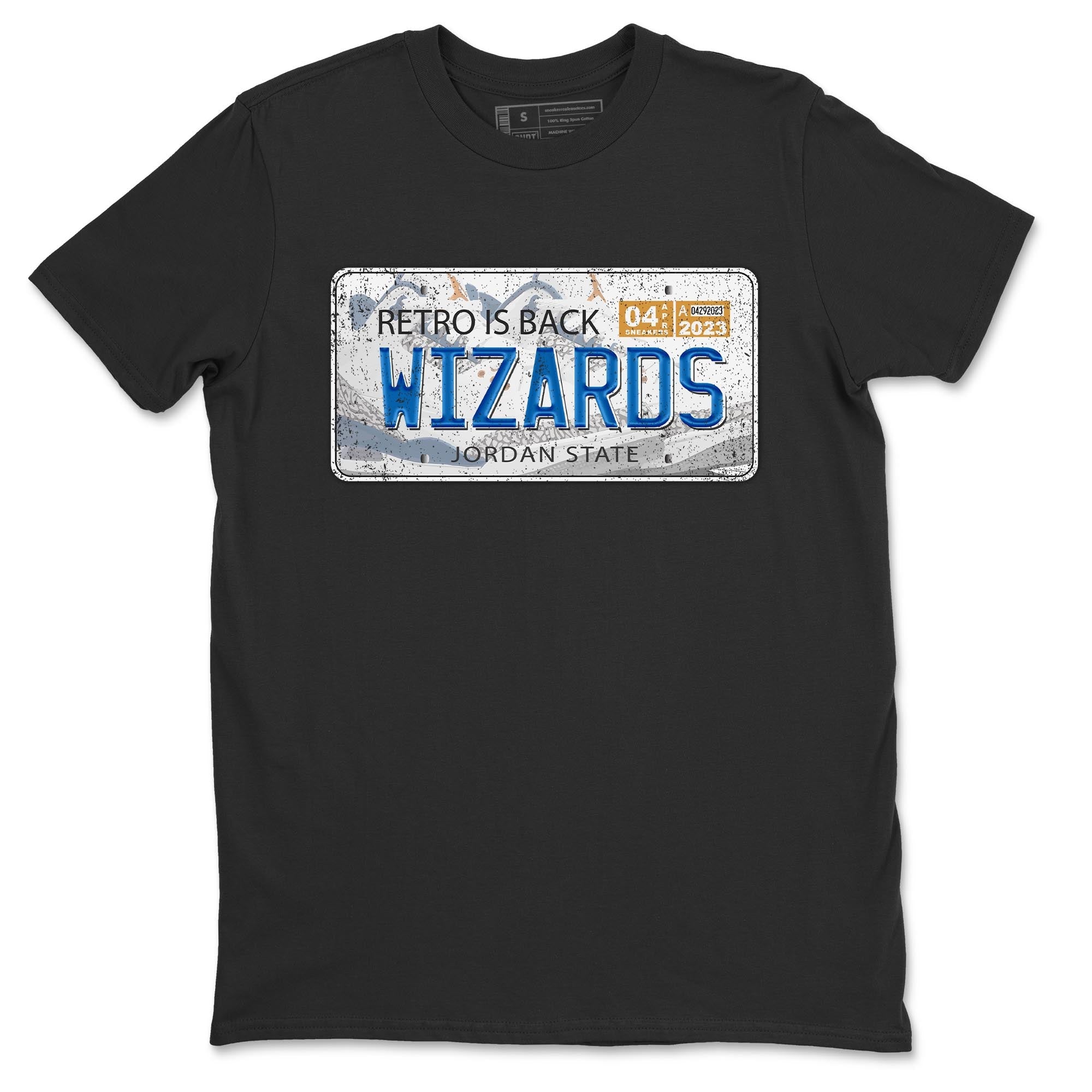 Air Jordan 3 Wizards Sneaker Match Tees Jordan Plate Streetwear Sneaker Shirt Air Jordan 3 Wizards Sneaker Release Tees Unisex Shirts Black 2