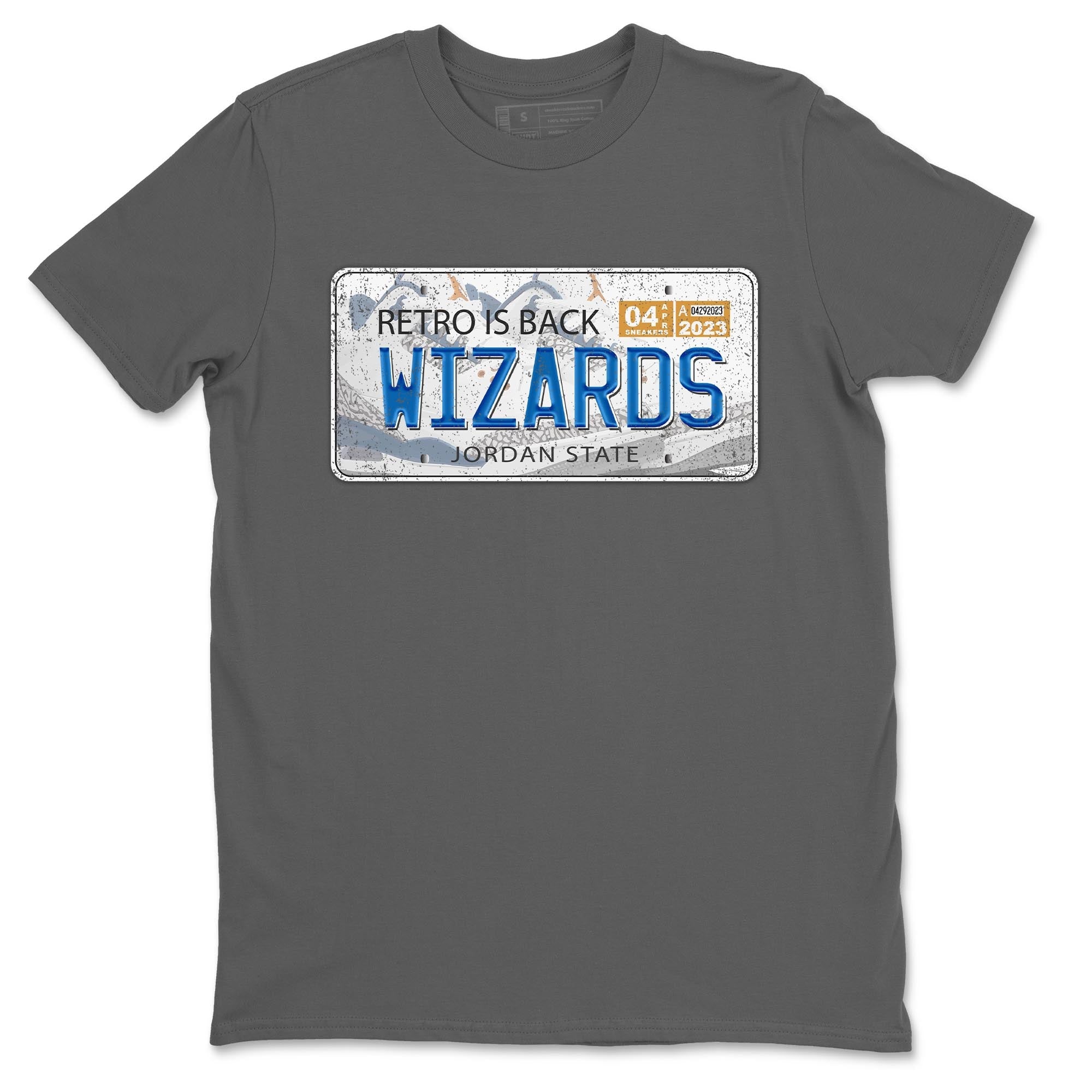 Air Jordan 3 Wizards Sneaker Match Tees Jordan Plate Streetwear Sneaker Shirt Air Jordan 3 Wizards Sneaker Release Tees Unisex Shirts Cool Grey 2