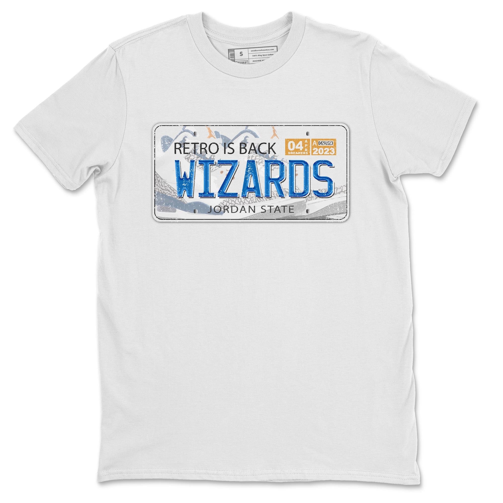 Air Jordan 3 Wizards Sneaker Match Tees Jordan Plate Streetwear Sneaker Shirt Air Jordan 3 Wizards Sneaker Release Tees Unisex Shirts White 2